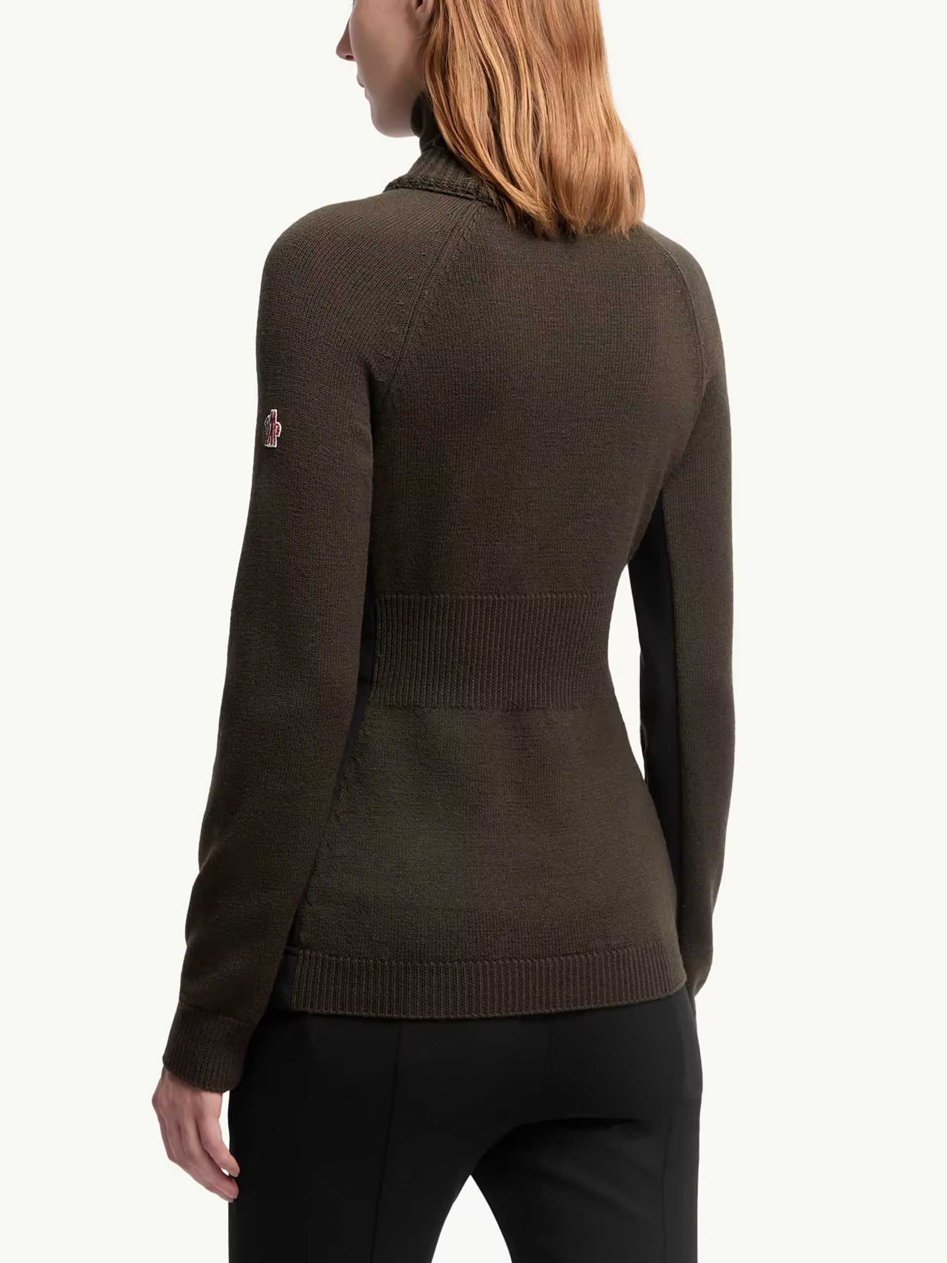 MONCLER GRENOBLE - Rollkragenpullover aus Wolle für Damen in Olivgrün - Olive green