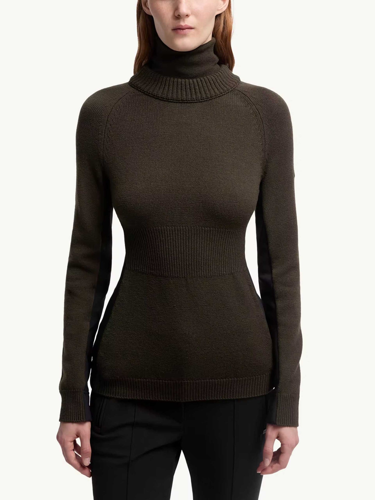 MONCLER GRENOBLE - Rollkragenpullover aus Wolle für Damen in Olivgrün - Olive green
