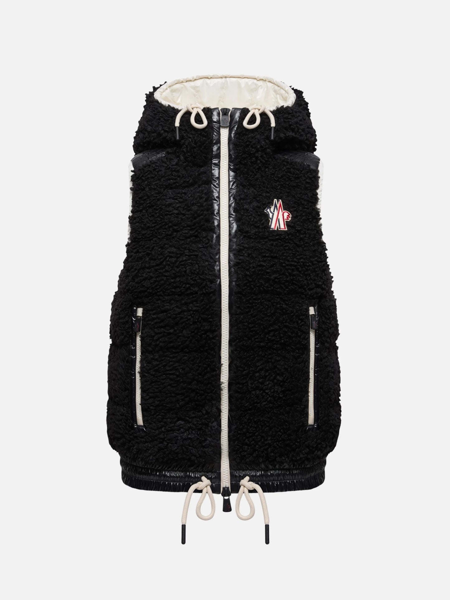 MONCLER GRENOBLE - Daunenweste aus Teddy-Fleece für Damen in Schwarz - Black