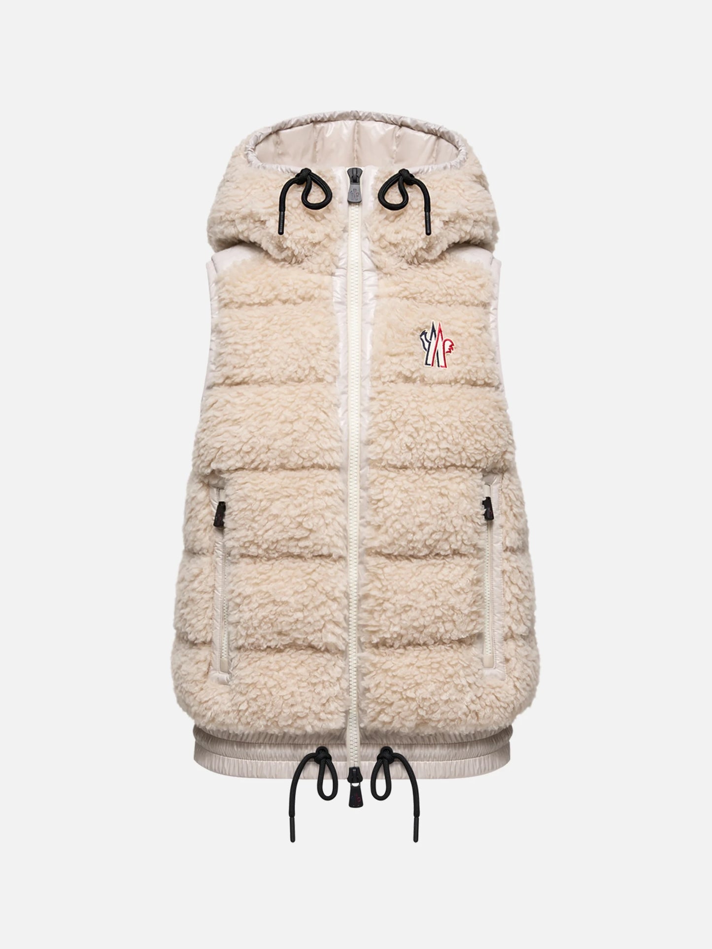 MONCLER GRENOBLE - Daunenweste aus Teddy-Fleece für Damen in Hellbeige - Light beige