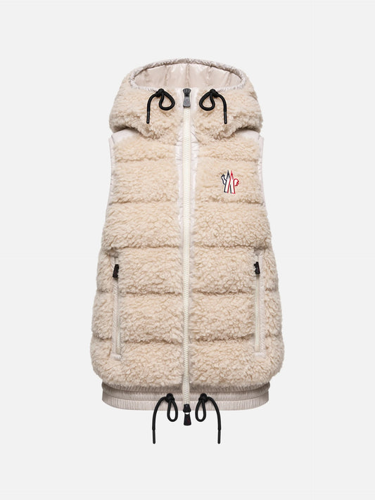 MONCLER GRENOBLE - Daunenweste aus Teddy-Fleece für Damen in Hellbeige - Light beige