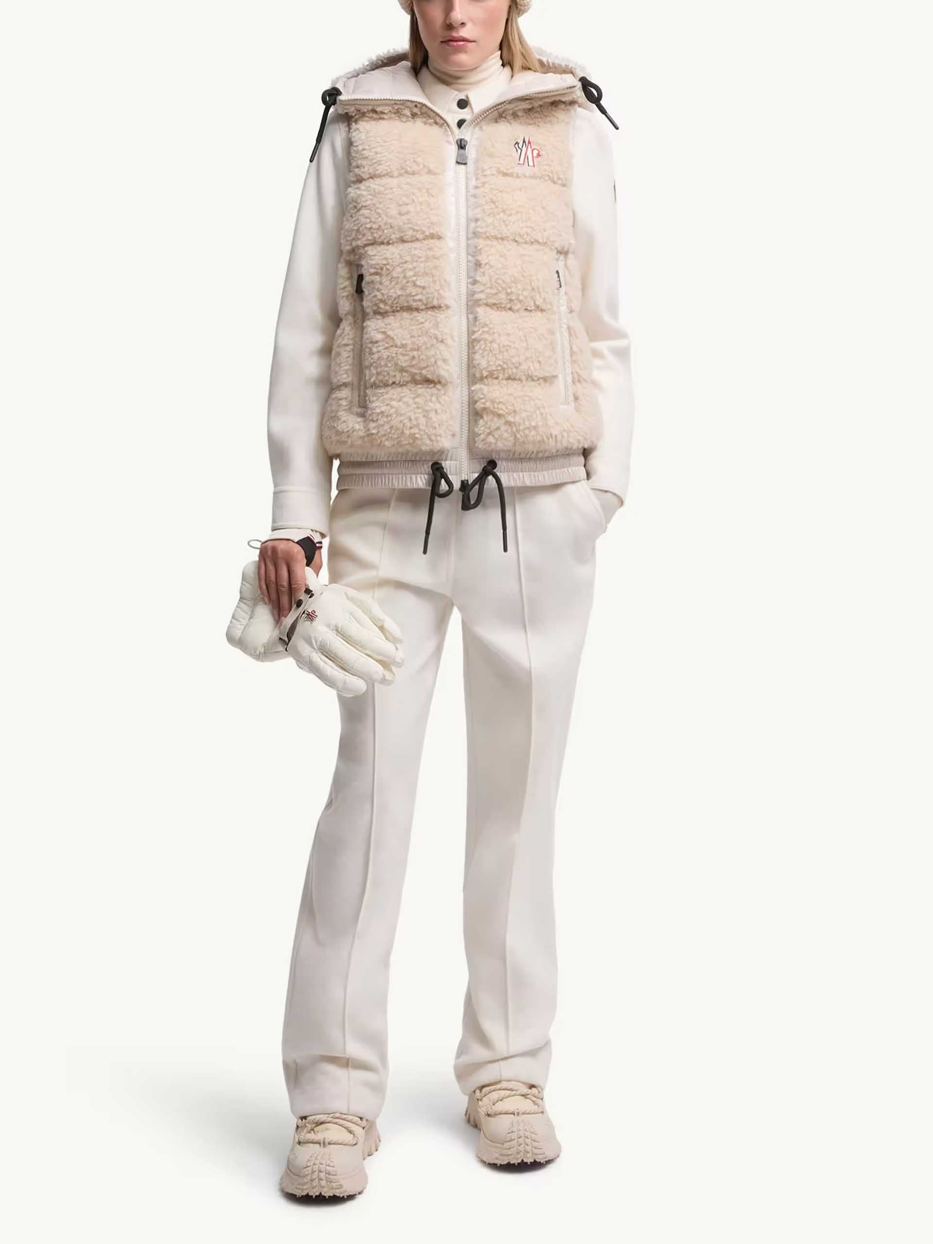 MONCLER GRENOBLE - Daunenweste aus Teddy-Fleece für Damen in Hellbeige - Light beige