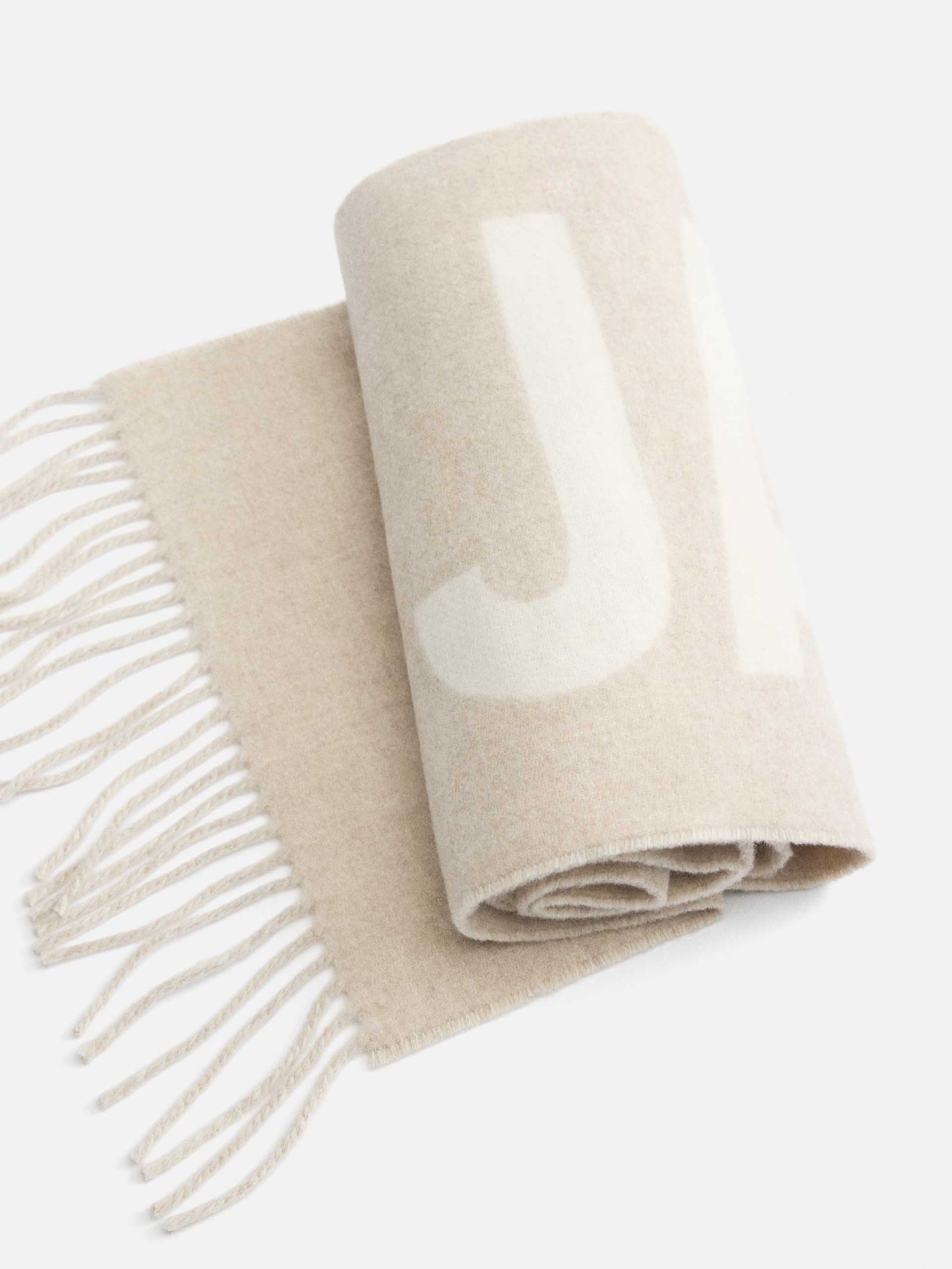 JACQUEMUS - Schal aus Wolle mit Logo in Beige