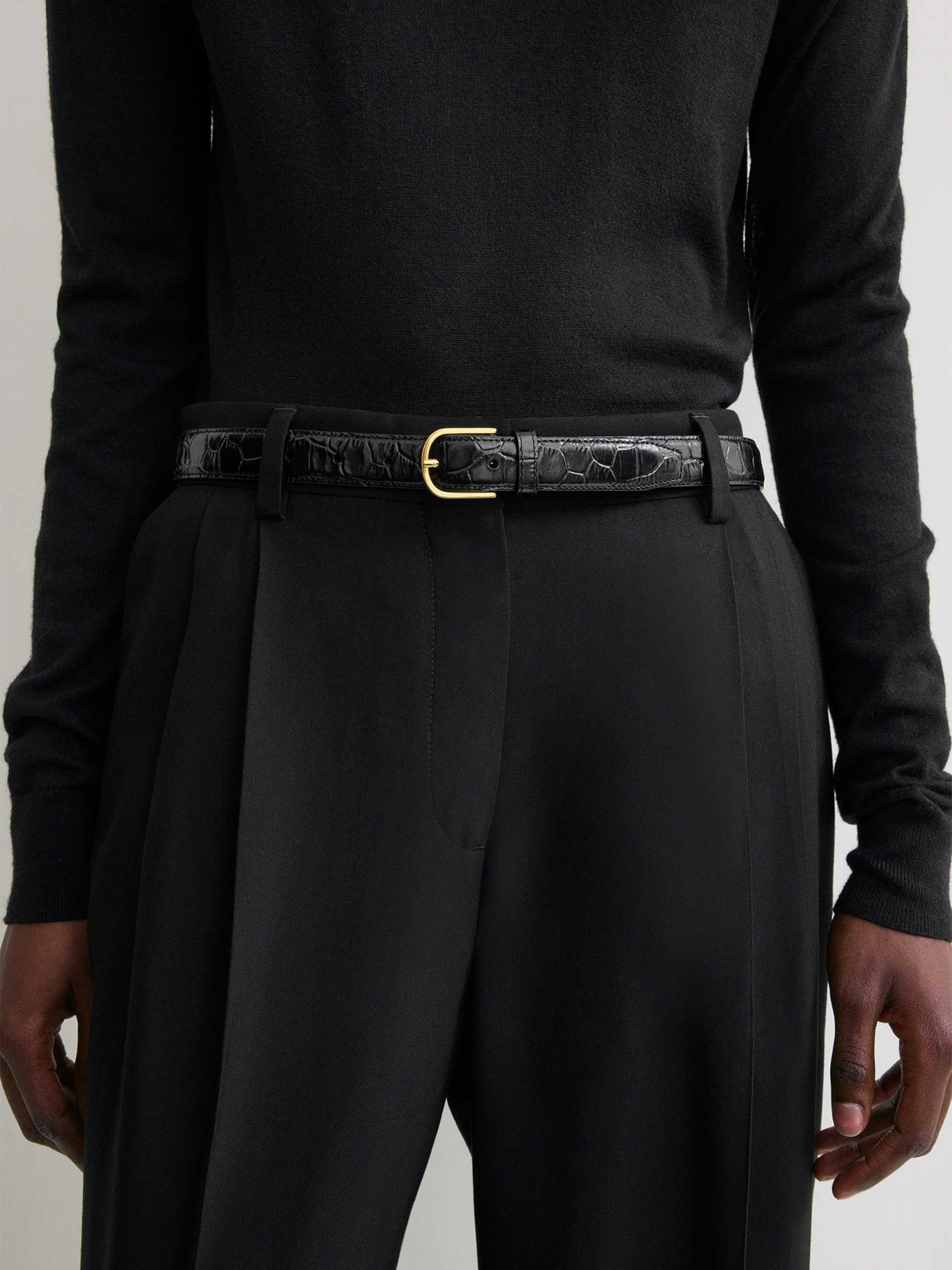TOTEME - Schmaler Gürtel mit Kroko-Prägung