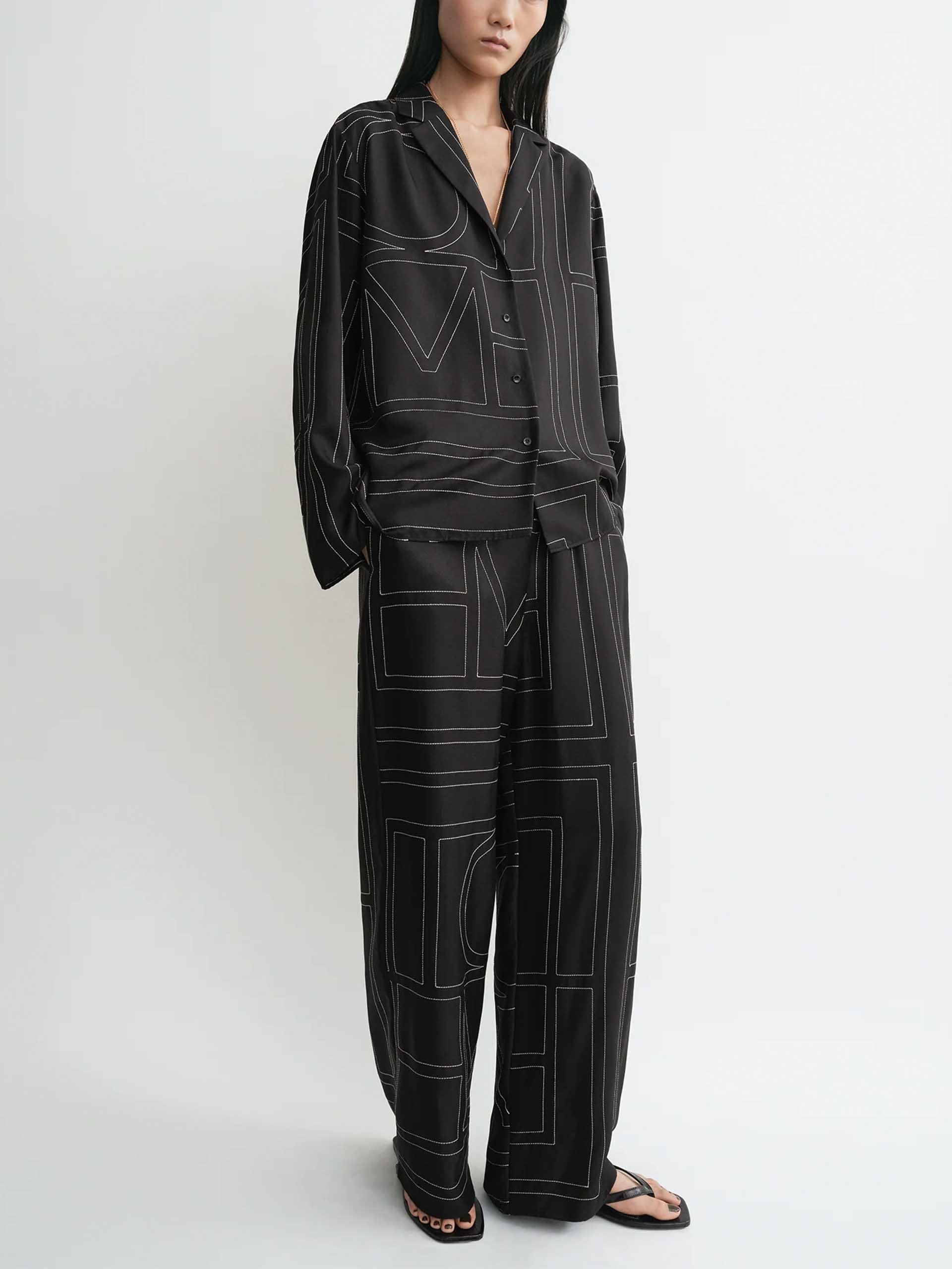 TOTEME - Monogramm-Hose aus Seide für Damen