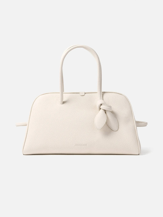 JACQUEMUS - Tote Bag Turismo Medium aus Leder in Cremeweiß - Cream white