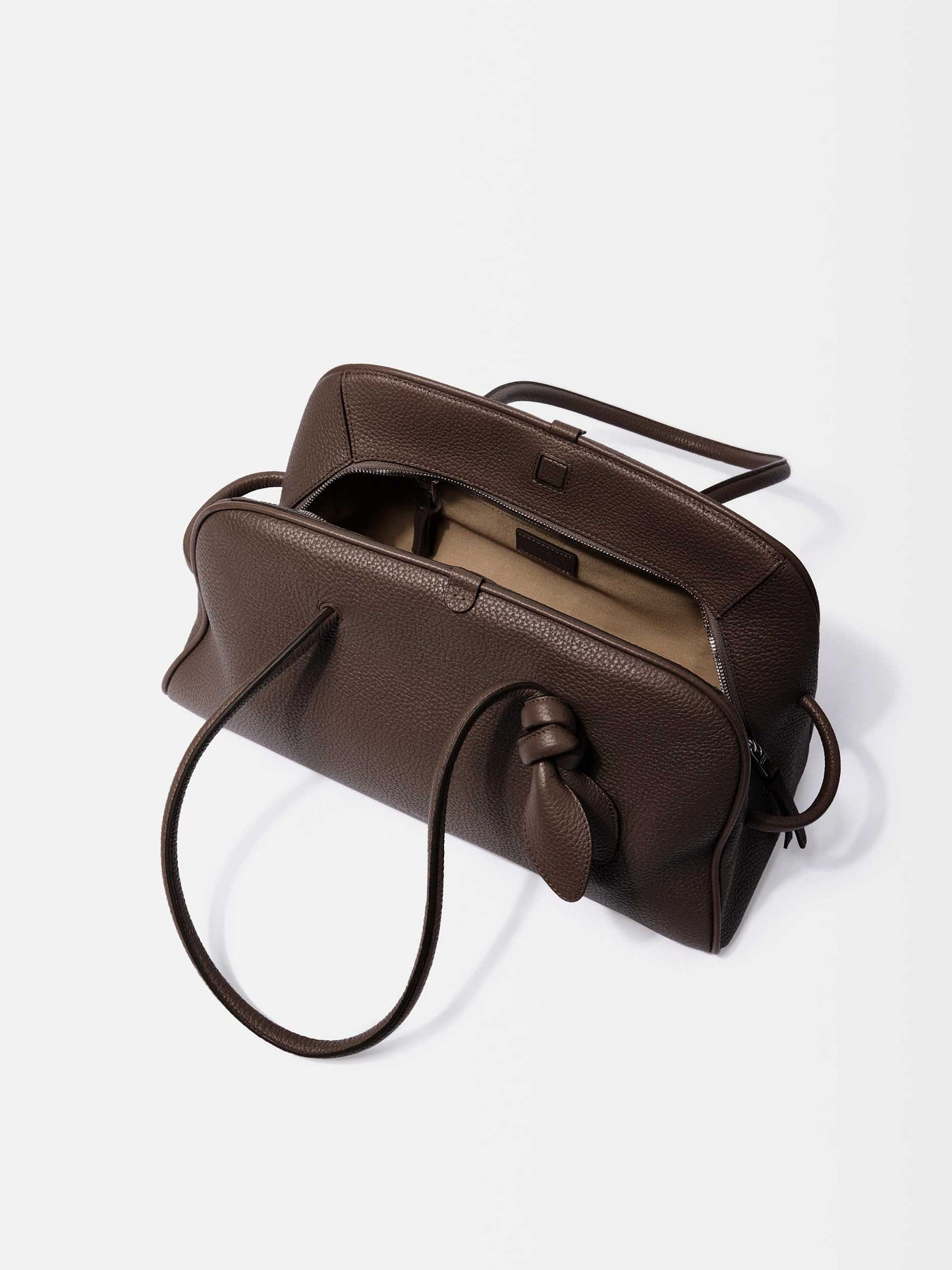 JACQUEMUS - Tote Bag Turismo Medium aus Leder in Dunkelbraun - Dark brown