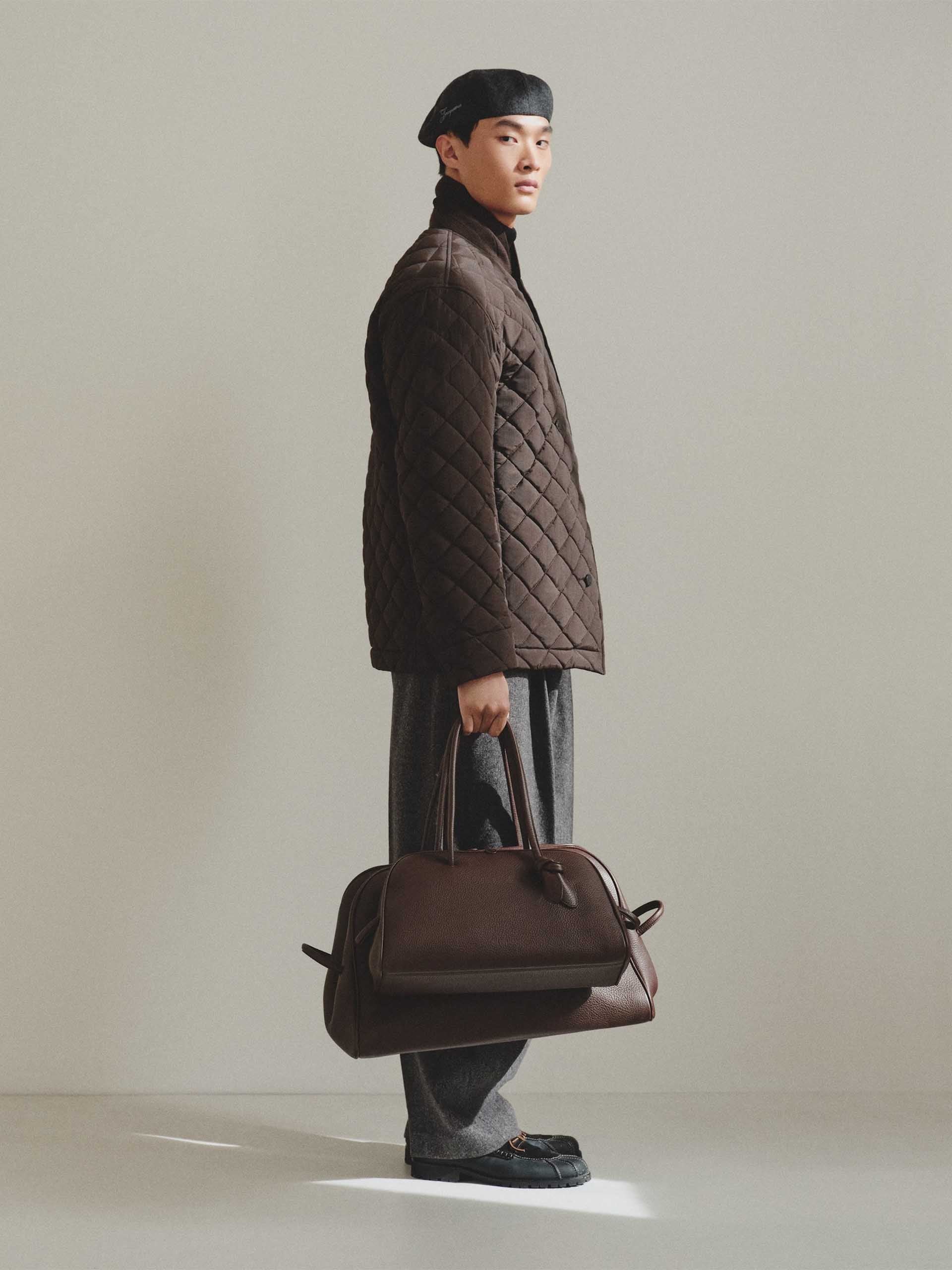 JACQUEMUS - Tote Bag Turismo Medium aus Leder in Dunkelbraun - Dark brown