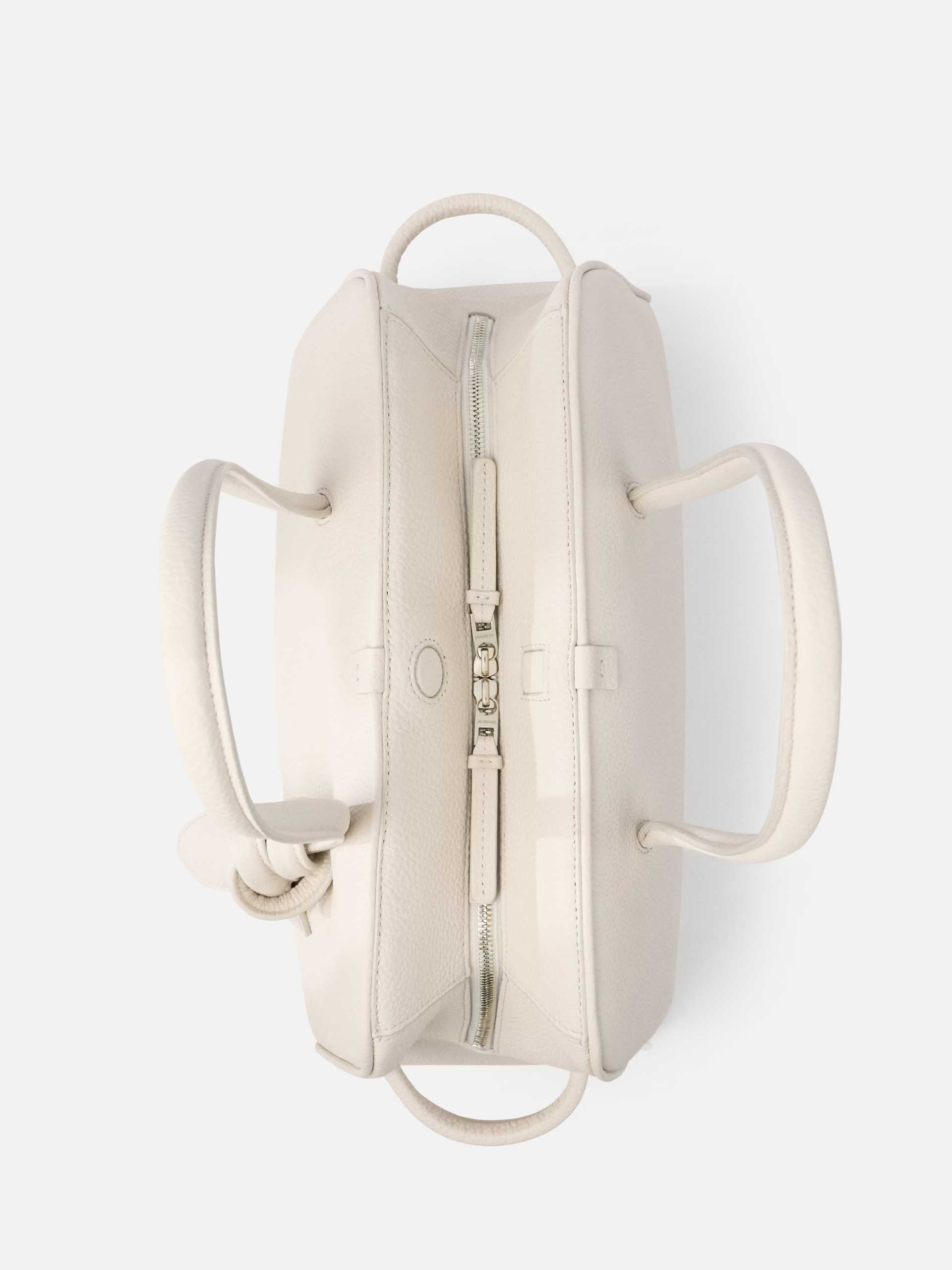 JACQUEMUS - Tote Bag Turismo Medium aus Leder in Cremeweiß - Cream white