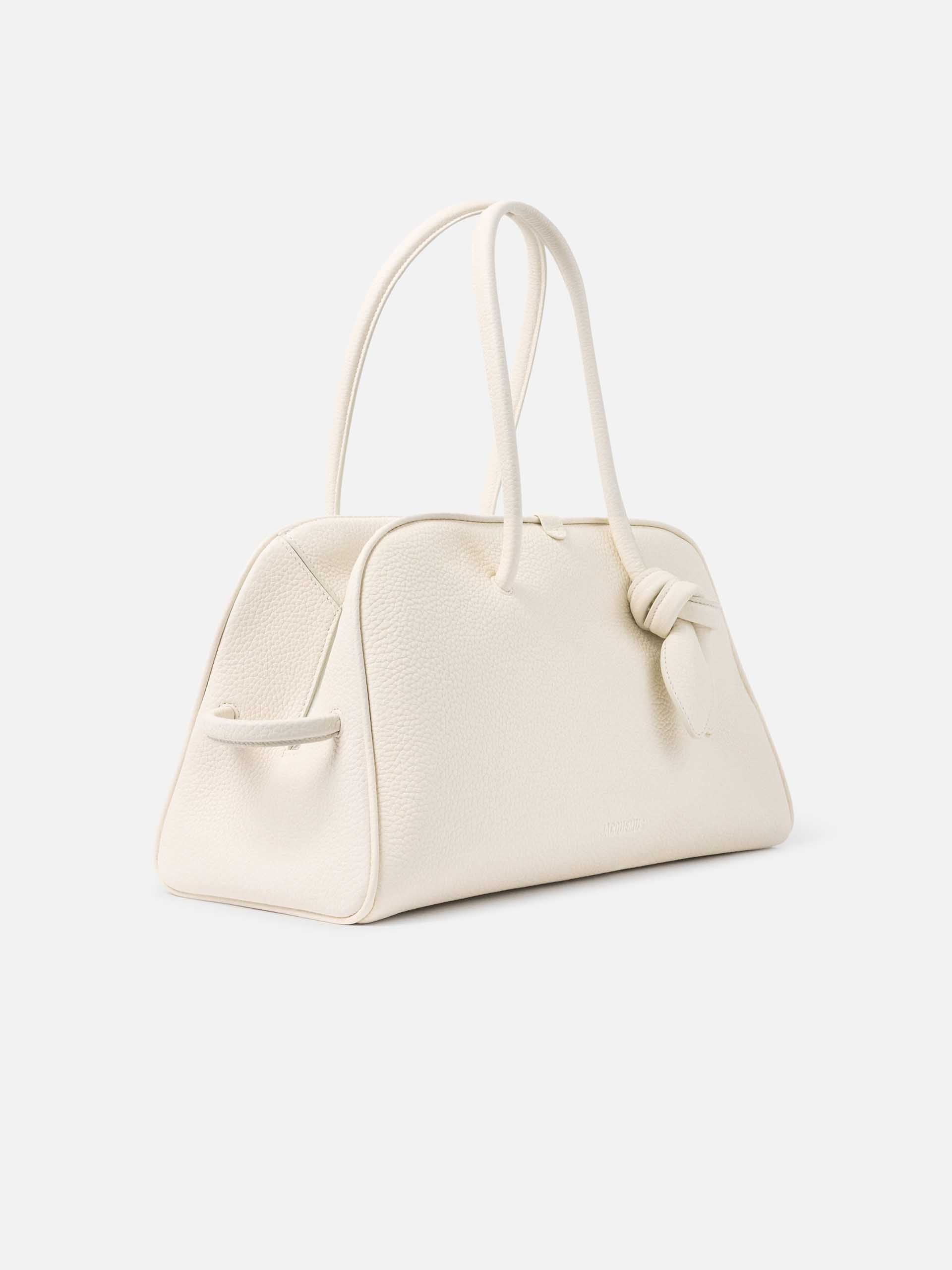 JACQUEMUS - Tote Bag Turismo Medium aus Leder in Cremeweiß - Cream white