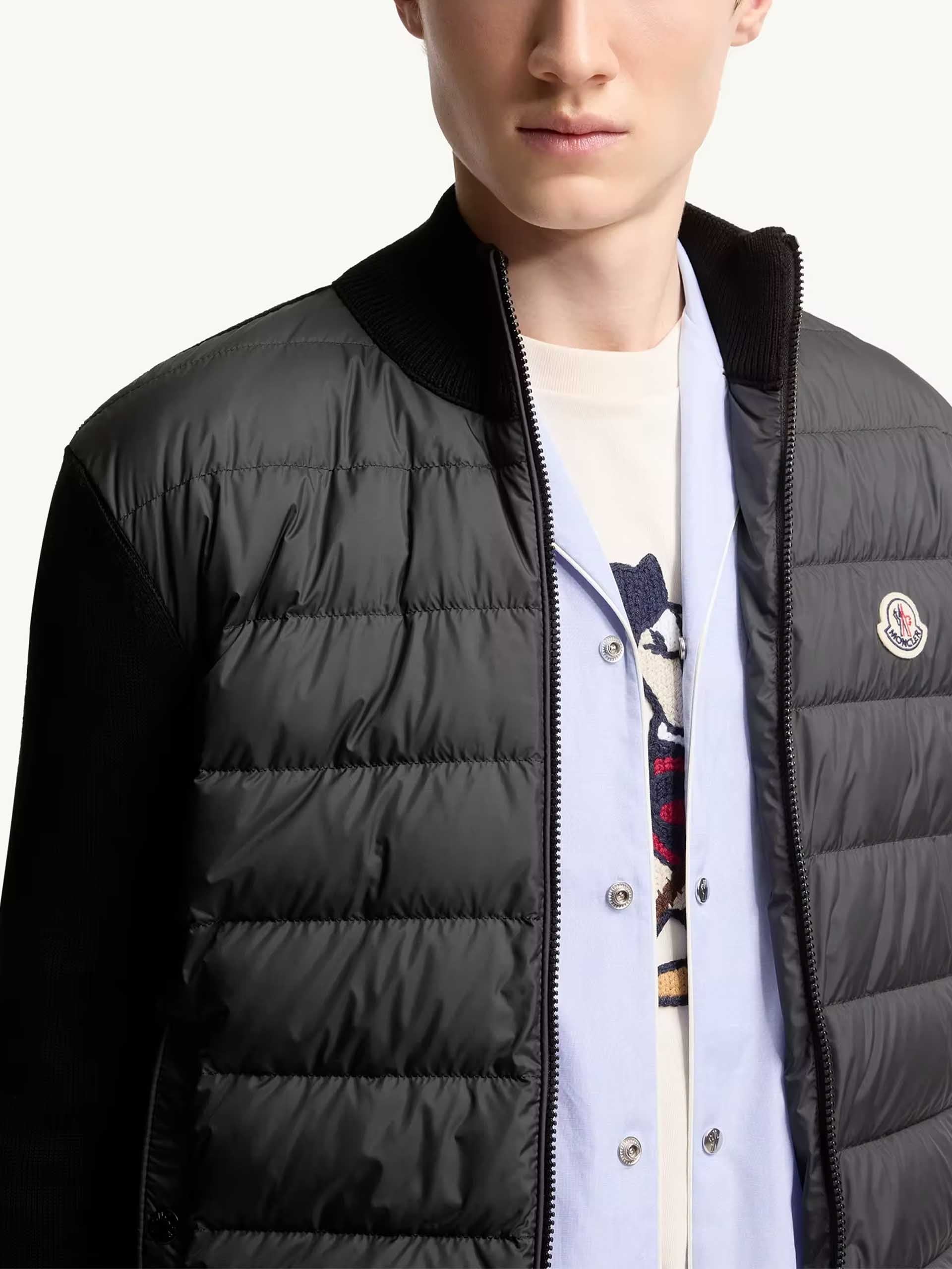 MONCLER - Daunen-Strickjacke aus Baumwolle für Herren