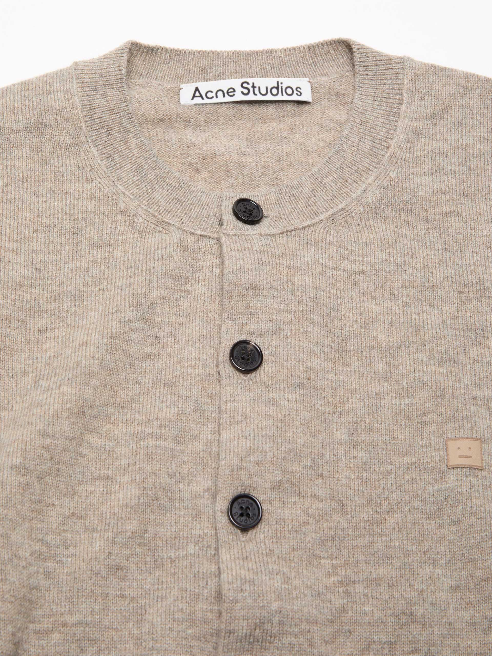 ACNE STUDIOS - Cardigan mit Face Logo für Damen in Beige