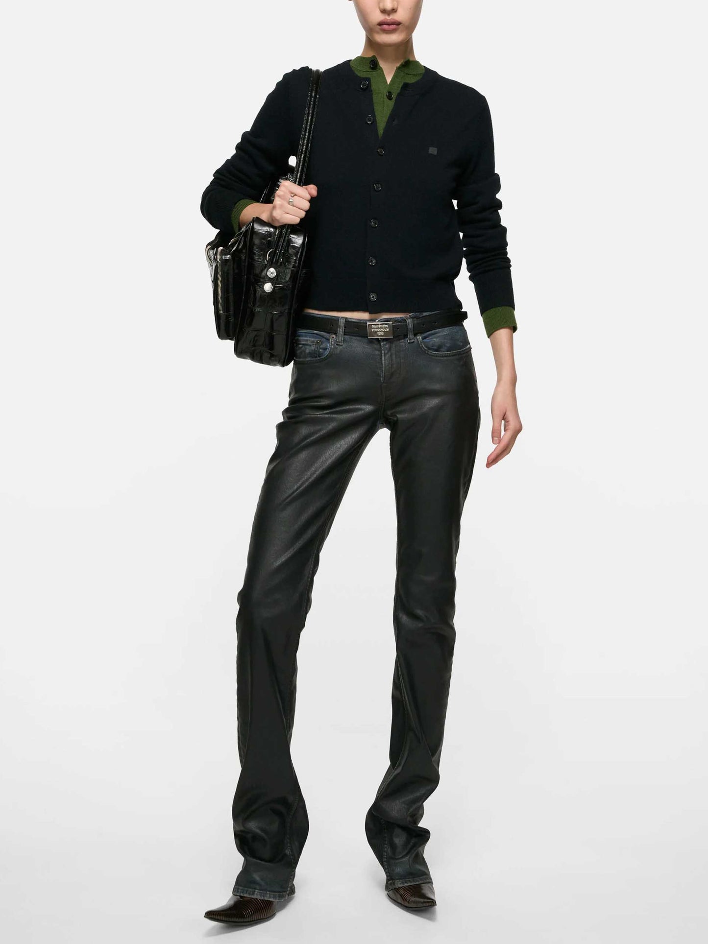 ACNE STUDIOS - Cardigan mit Face Logo für Damen in Schwarz - Black