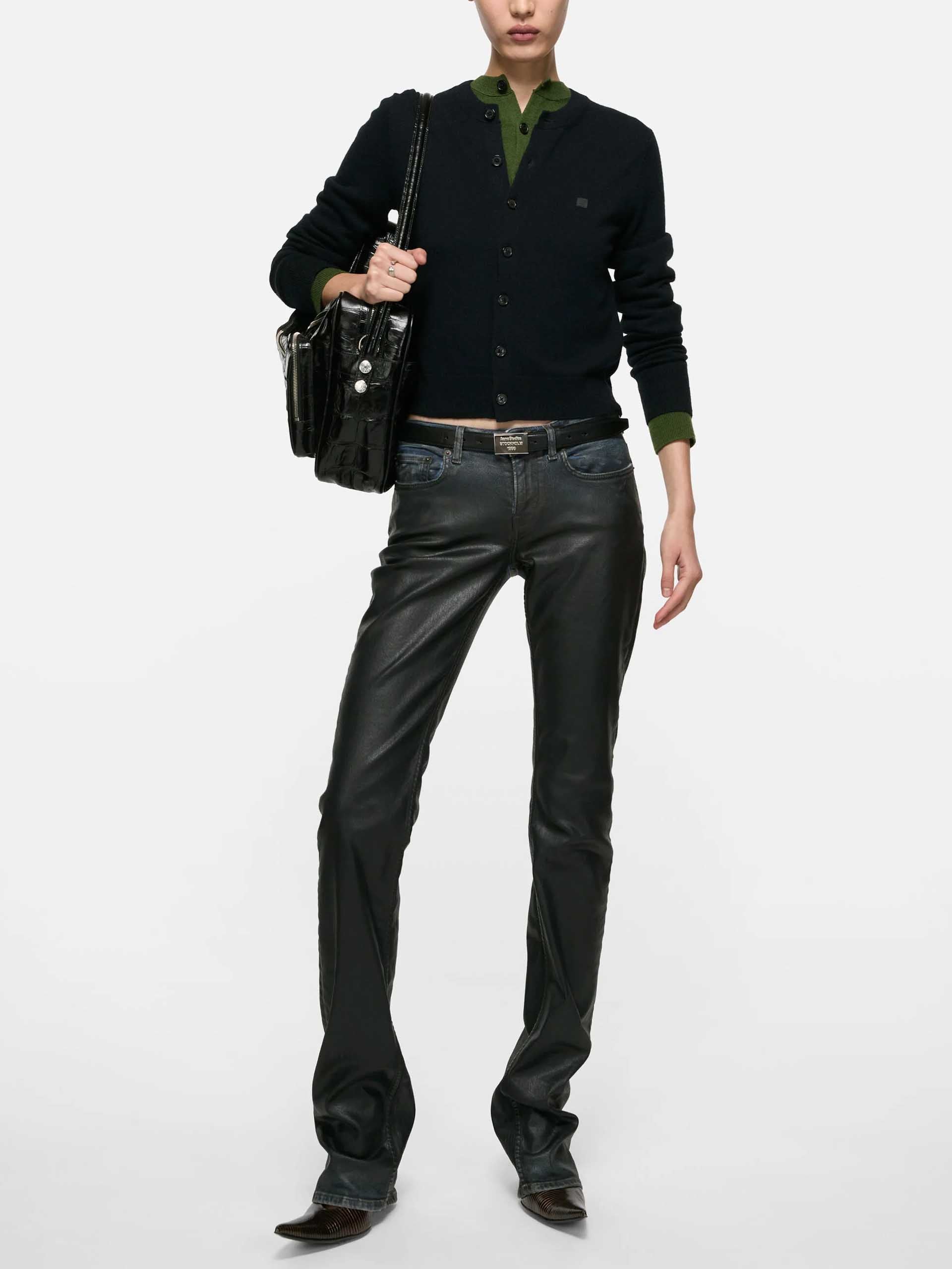 ACNE STUDIOS - Cardigan mit Face Logo für Damen in Schwarz - Black