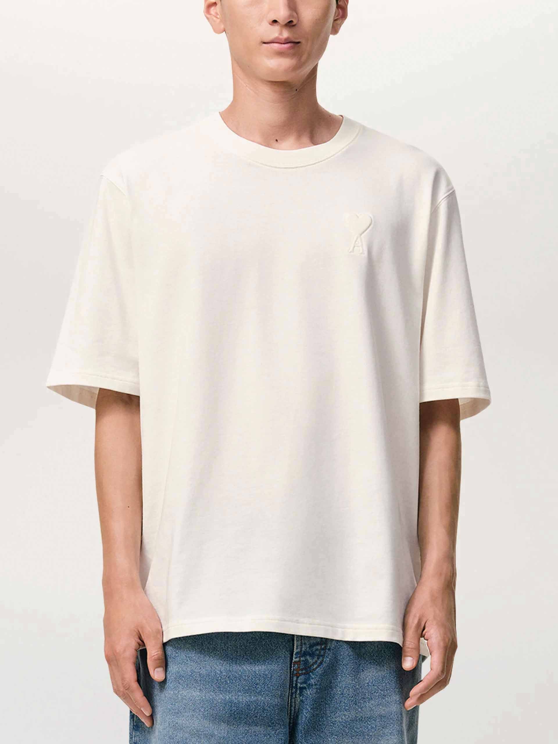 AMI PARIS - T-Shirt Ami De Coeur mit Logo-Prägung