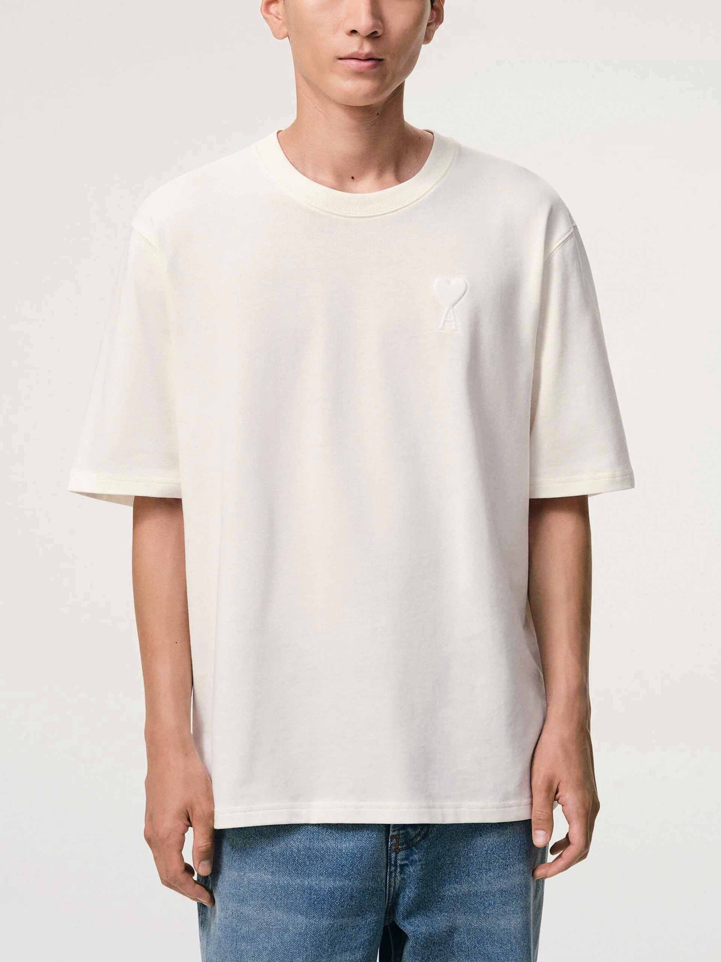 AMI PARIS - T-Shirt Ami De Coeur mit Logo-Prägung