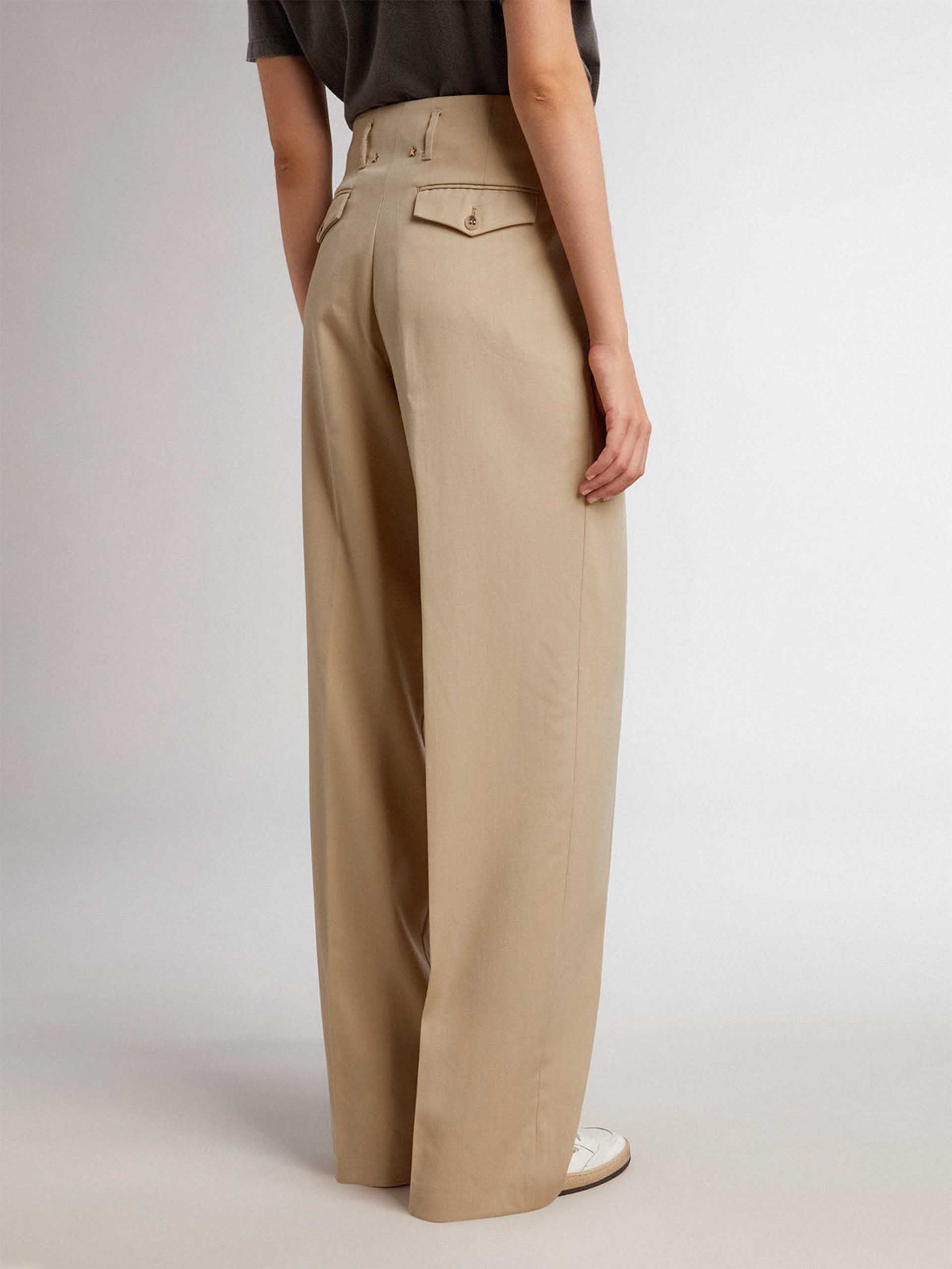 GOLDEN GOOSE - Wide-Leg Hose aus Wollgabardine für Damen