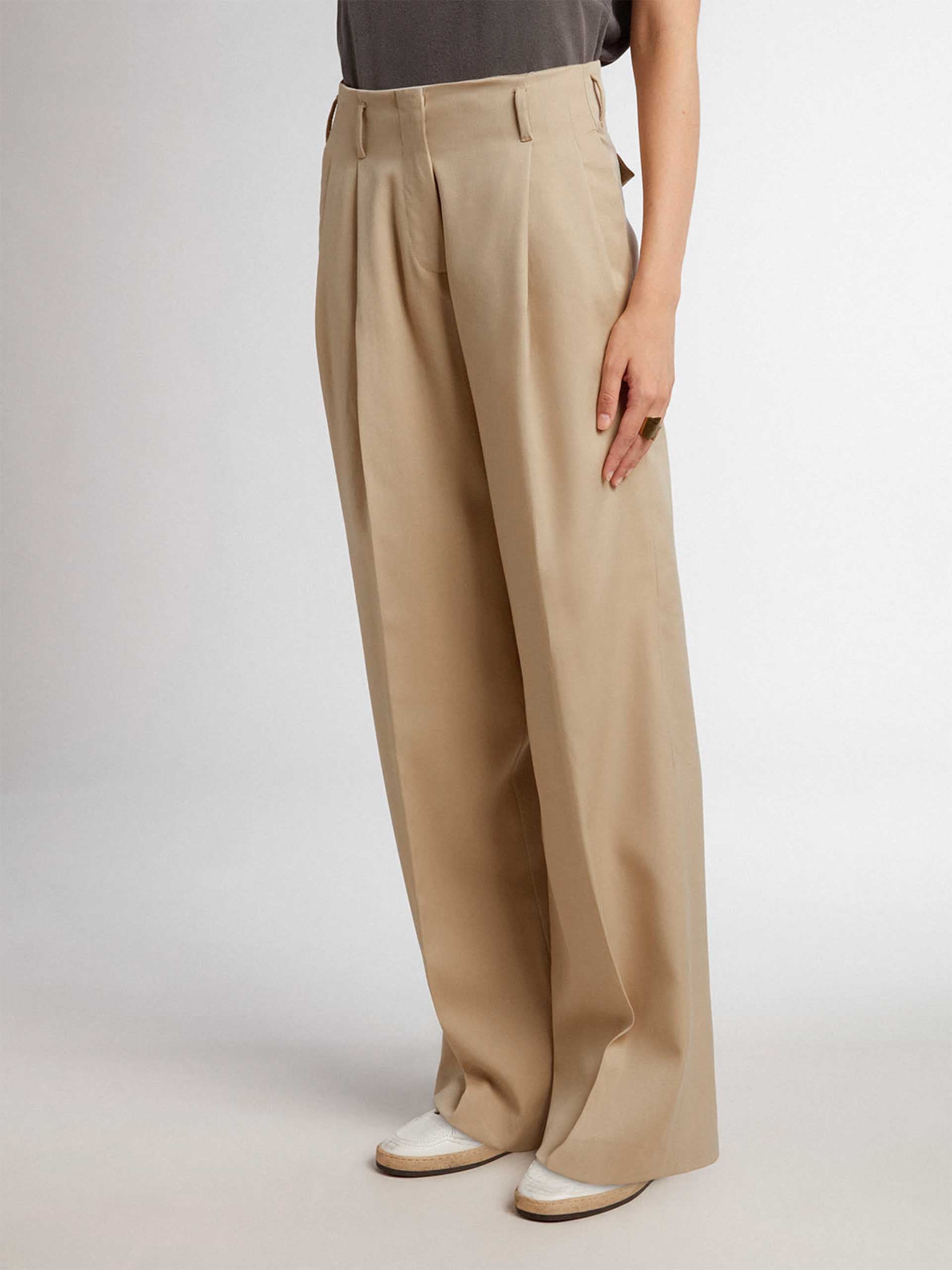 GOLDEN GOOSE - Wide-Leg Hose aus Wollgabardine für Damen