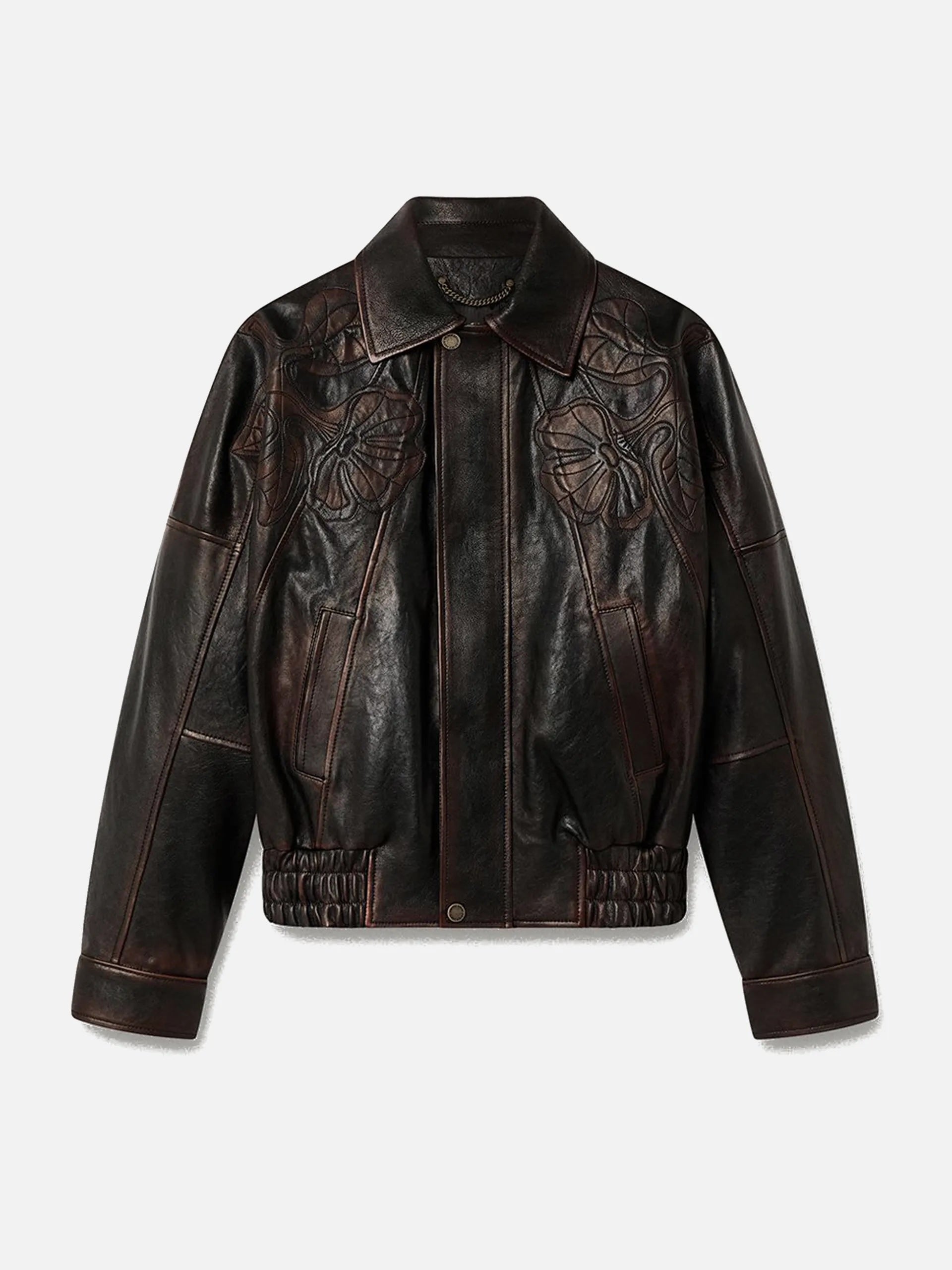 GOLDEN GOOSE - Lederjacke mit Blumen-Stickerei für Damen