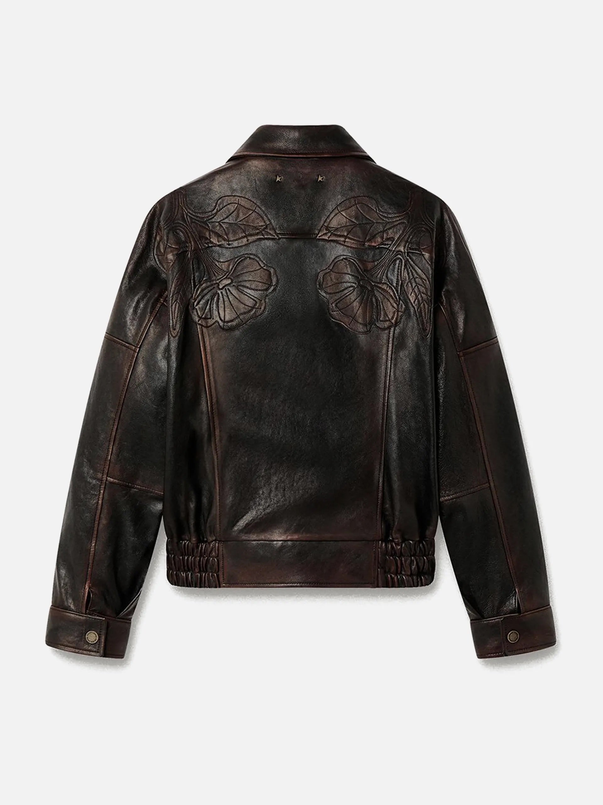 GOLDEN GOOSE - Lederjacke mit Blumen-Stickerei für Damen