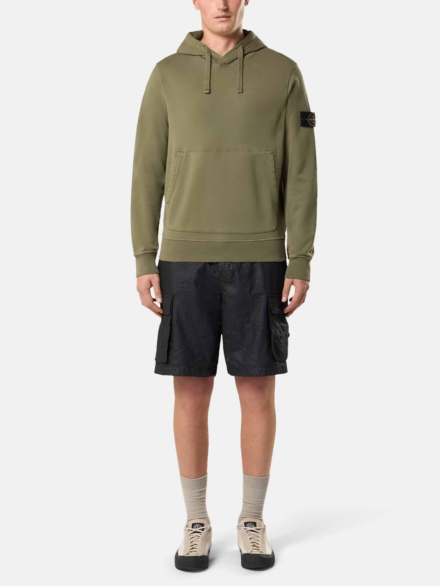 STONE ISLAND - Hoodie mit Kompass-Patch für Herren in Militärgrün - Military green