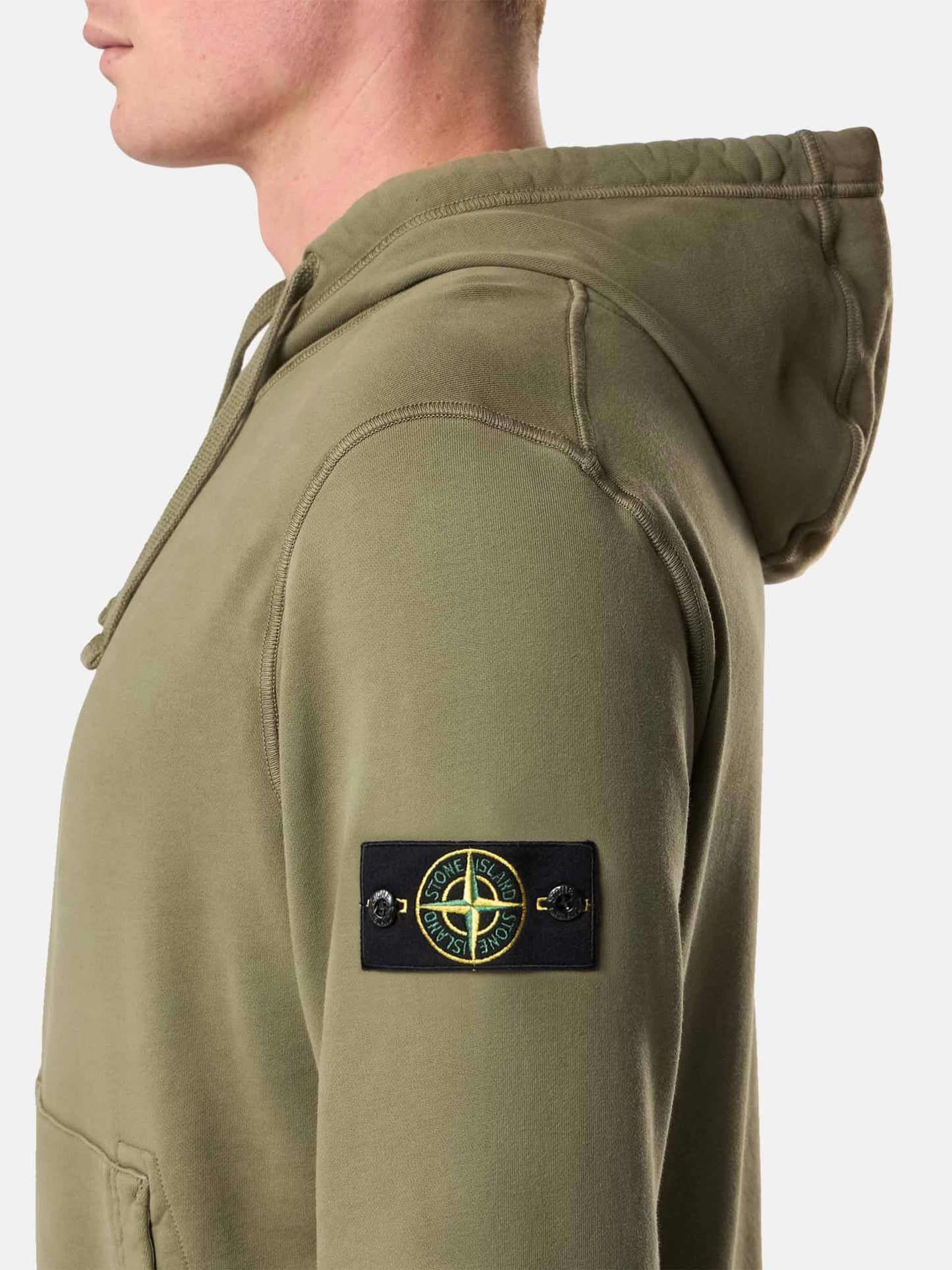 STONE ISLAND - Hoodie mit Kompass-Patch für Herren in Militärgrün - Military green