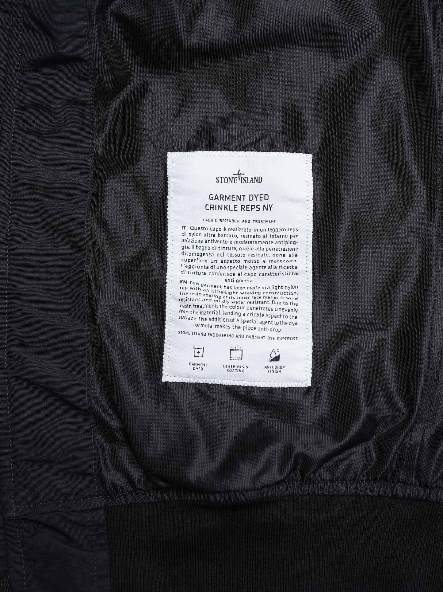 STONE ISLAND - Jacke Crinkle Reps für Herren in Schwarz - Black