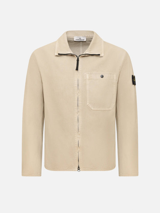 STONE ISLAND - Overshirt aus Panamagewebe für Herren in Sand Beige