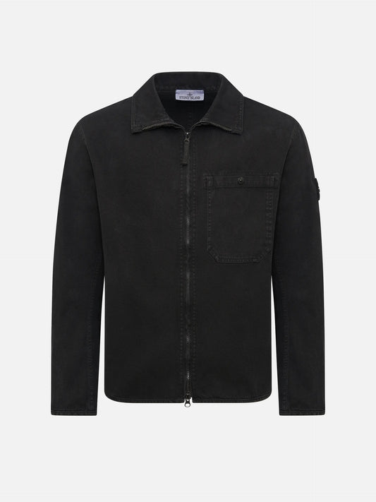 STONE ISLAND - Overshirt aus Panamagewebe für Herren in Schwarz - Black