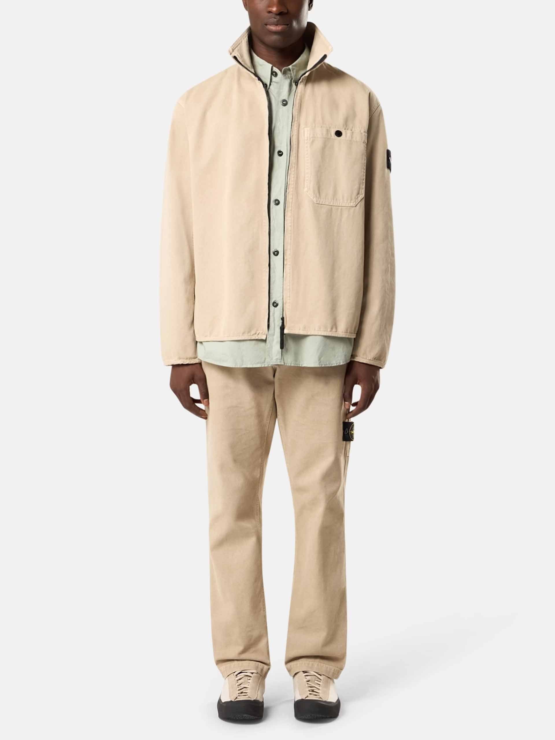 STONE ISLAND - Overshirt aus Panamagewebe für Herren in Sand Beige