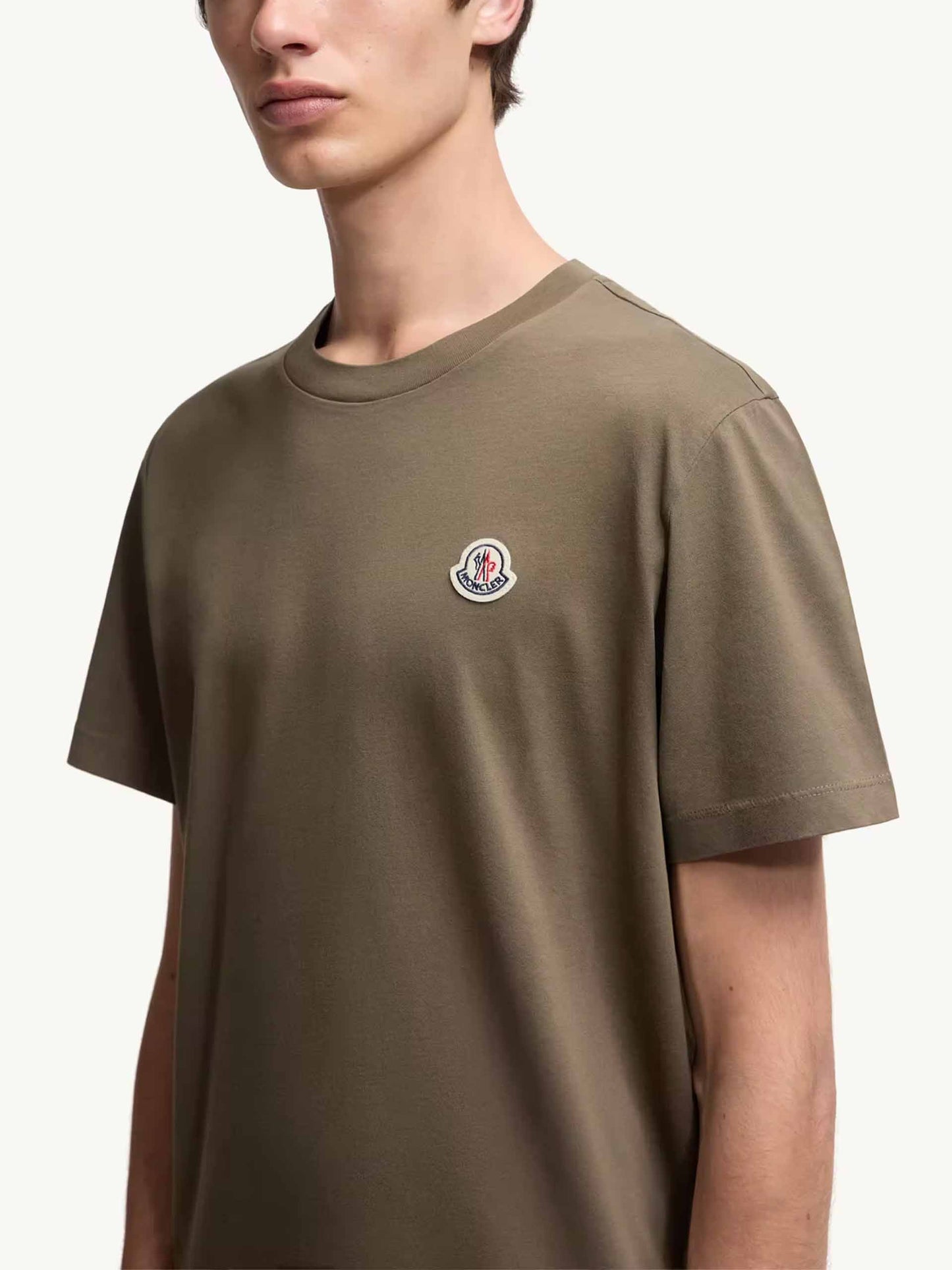 MONCLER - T-Shirt mit Logo im 3er-Pack für Herren in Olivgrün Schwarz Weiß