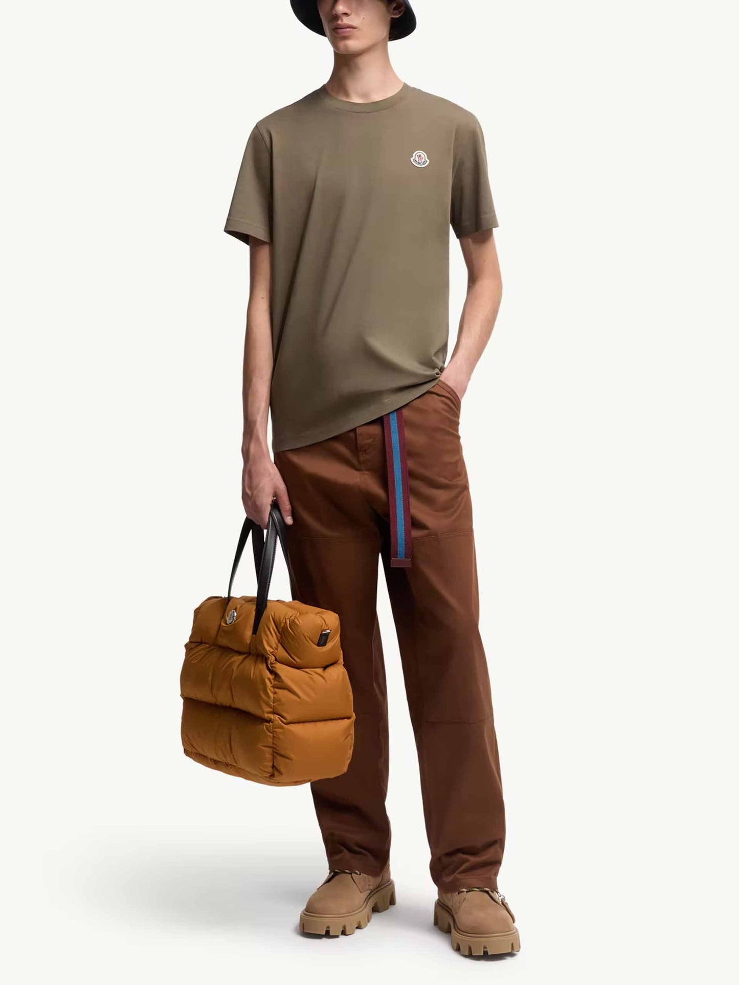 MONCLER - T-Shirt mit Logo im 3er-Pack für Herren in Olivgrün Schwarz Weiß