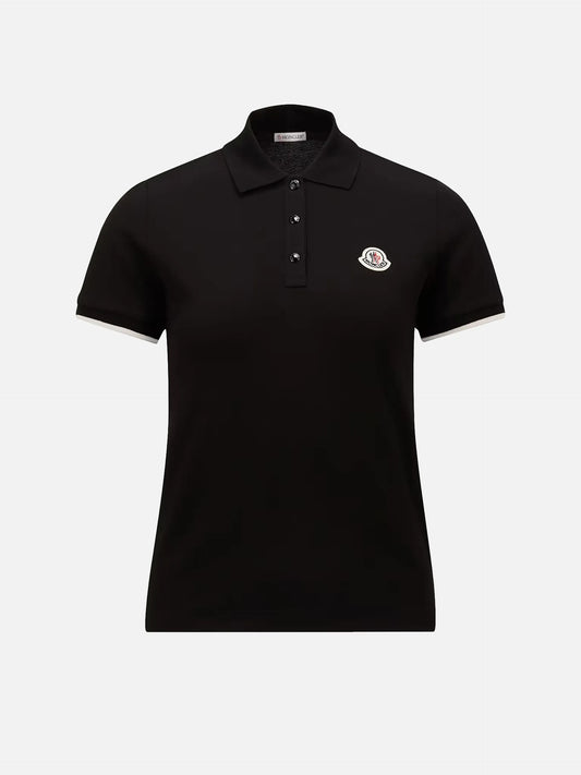 MONCLER - Piqué-Poloshirt mit Logo für Damen in Schwarz - Black