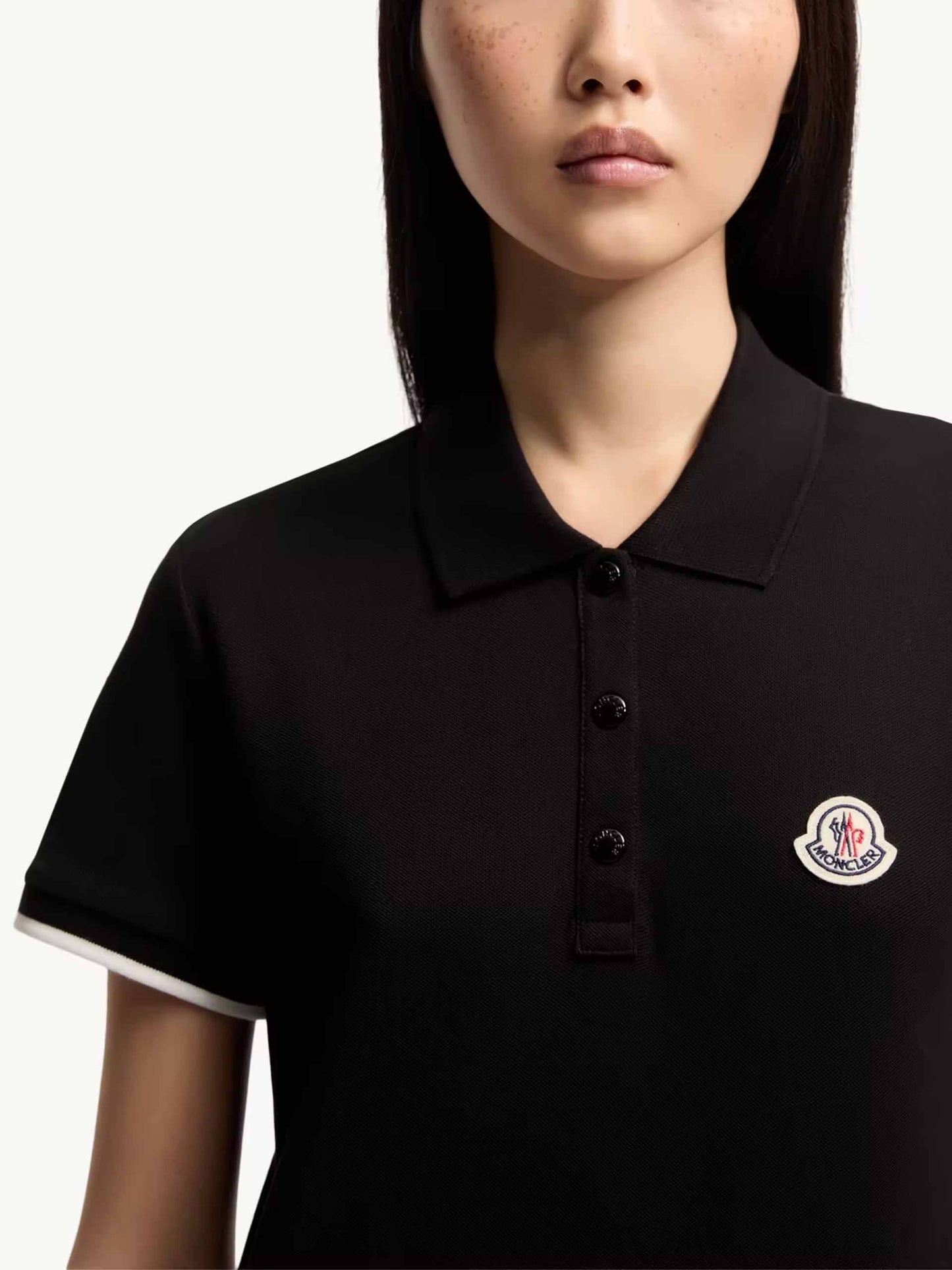 MONCLER - Piqué-Poloshirt mit Logo für Damen in Schwarz - Black