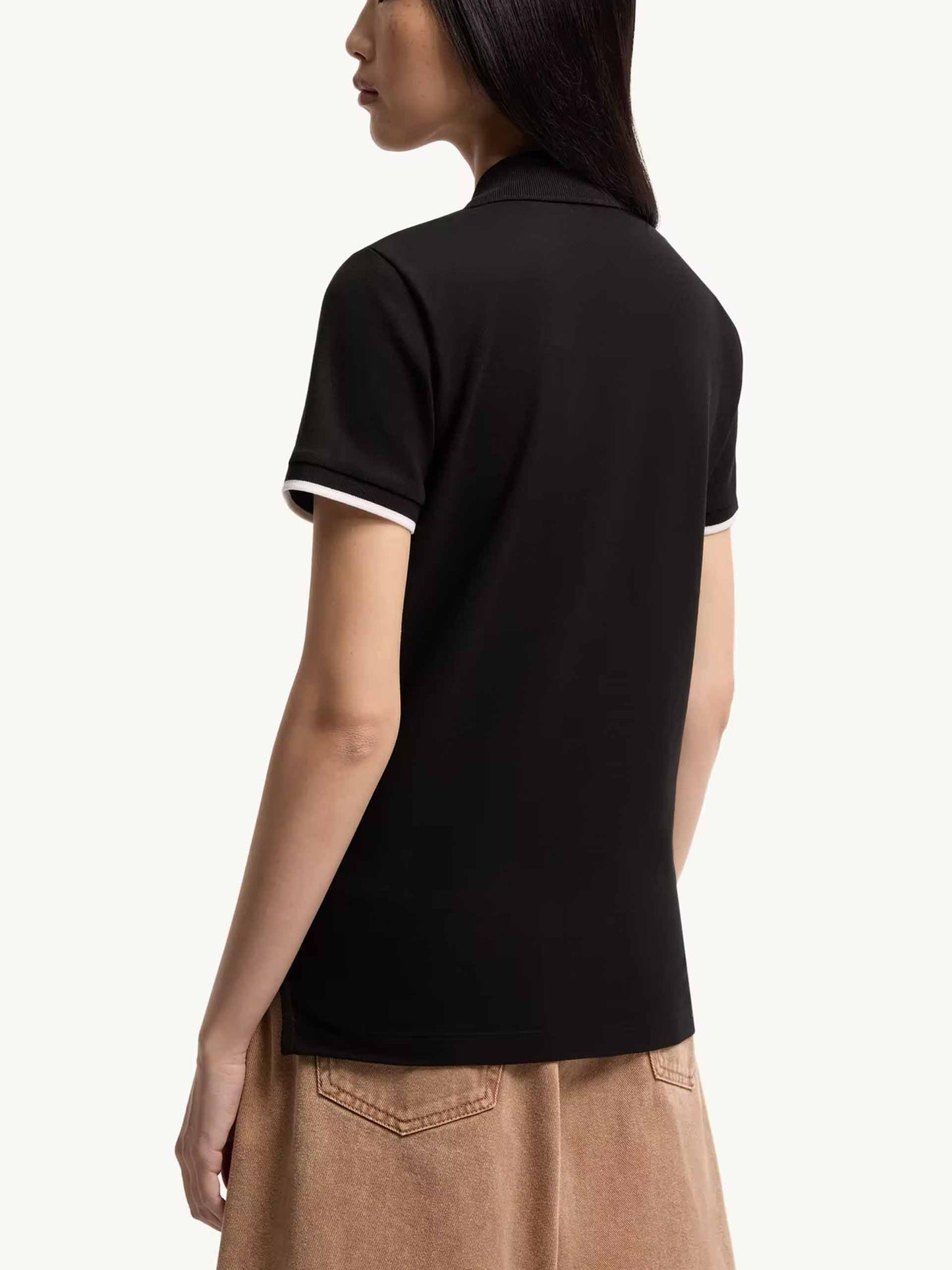 MONCLER - Piqué-Poloshirt mit Logo für Damen in Schwarz - Black