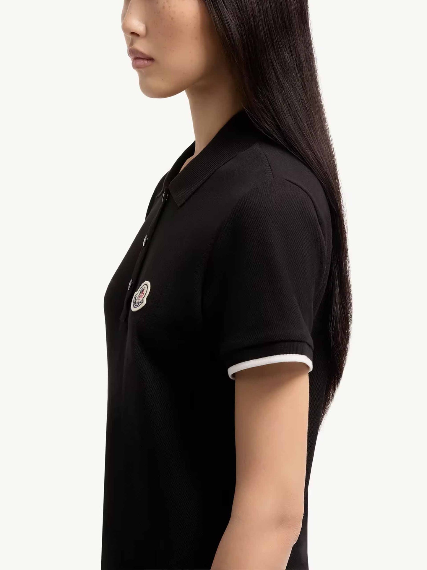 MONCLER - Piqué-Poloshirt mit Logo für Damen in Schwarz - Black