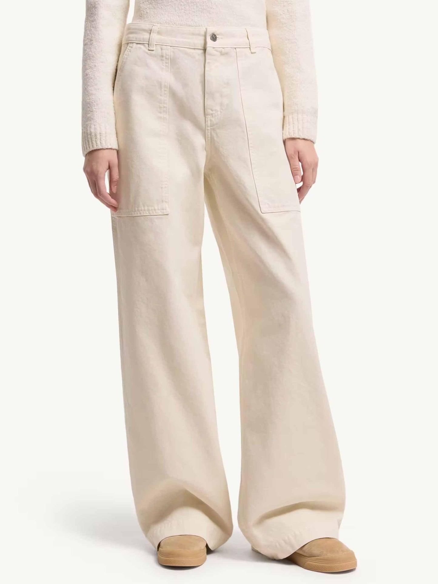 Wide-Leg Hose aus Baumwolle für Damen