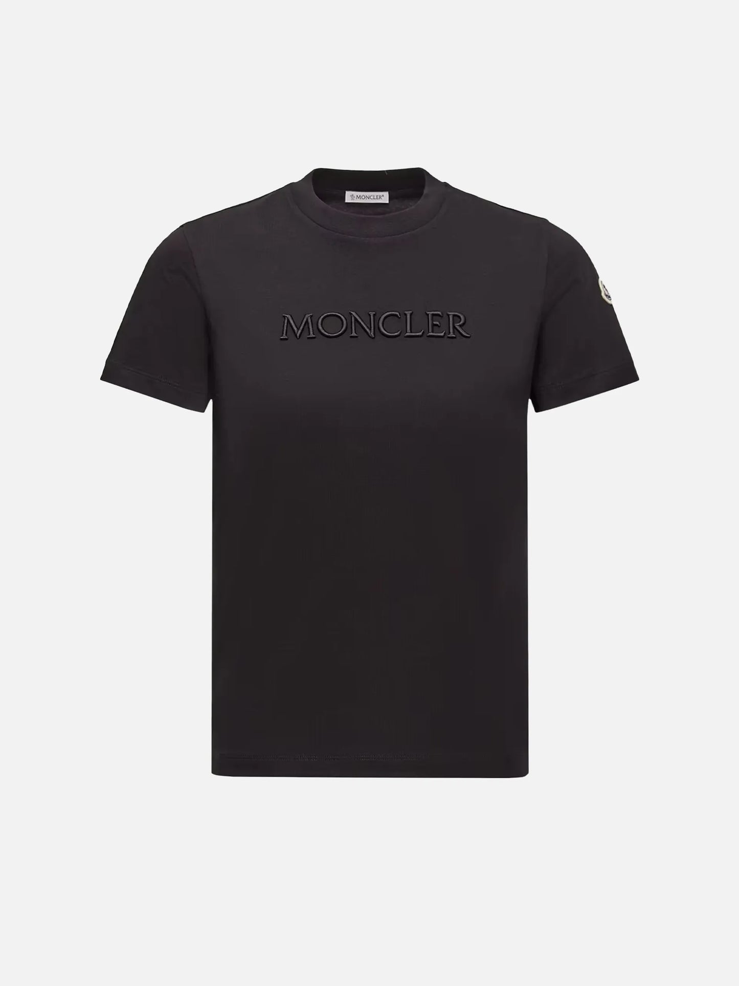 MONCLER - T-Shirt mit Logo-Stickerei für Damen in Schwarz - Black