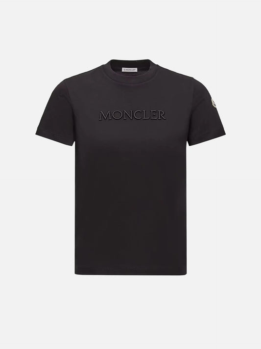MONCLER - T-Shirt mit Logo-Stickerei für Damen in Schwarz - Black