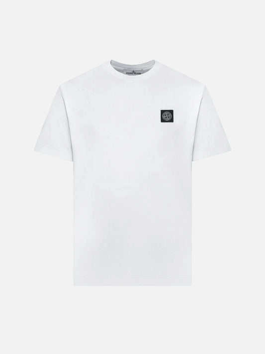 STONE ISLAND - Basic-T-Shirt mit Logo-Patch für Herren in Hellblau - Light blue