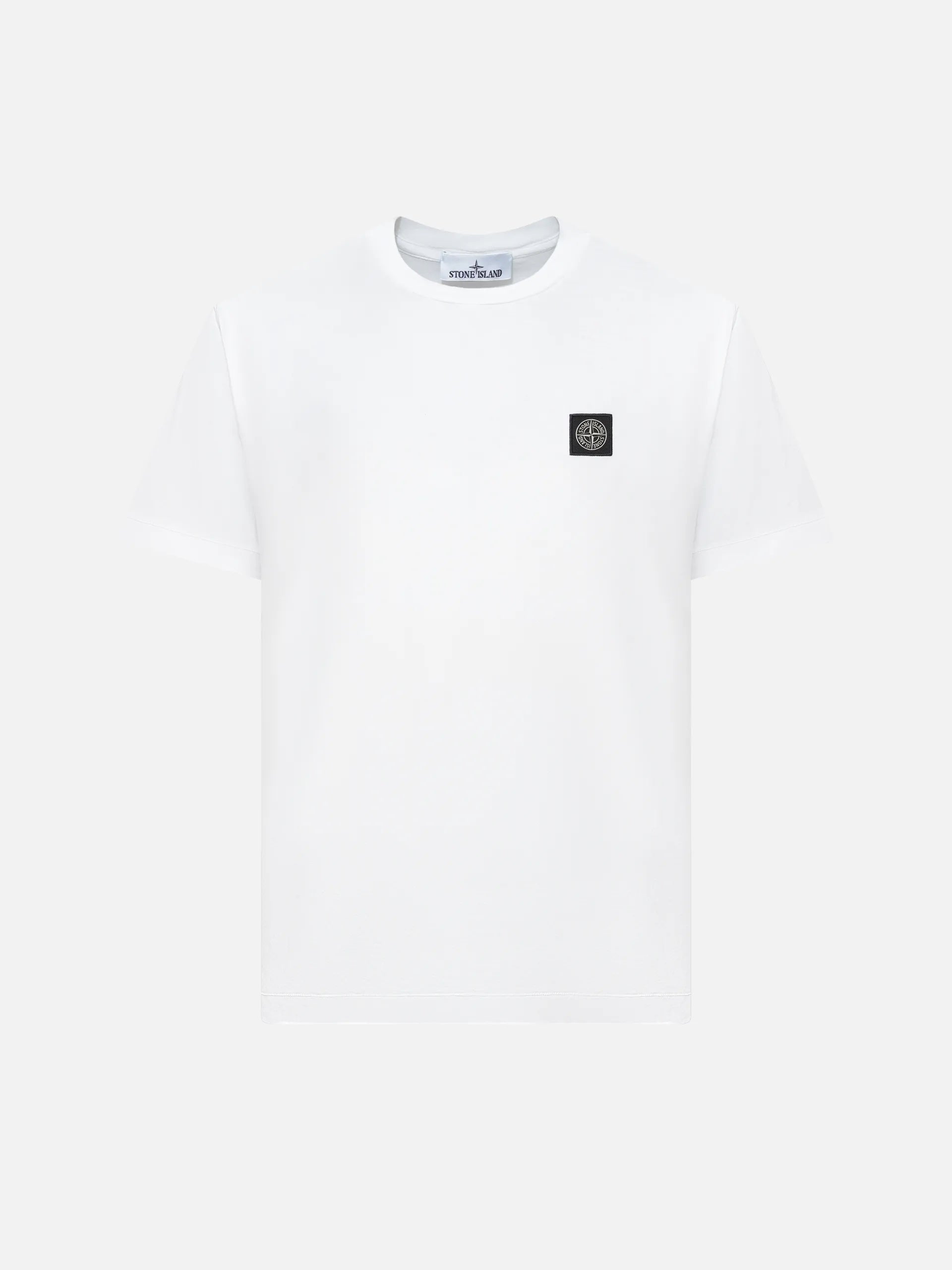 STONE ISLAND - Basic-T-Shirt mit Logo-Patch für Herren in Weiß - White