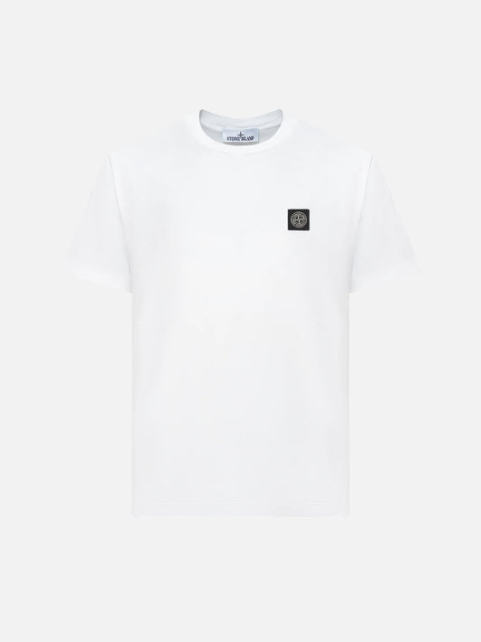 STONE ISLAND - Basic-T-Shirt mit Logo-Patch für Herren in Weiß - White