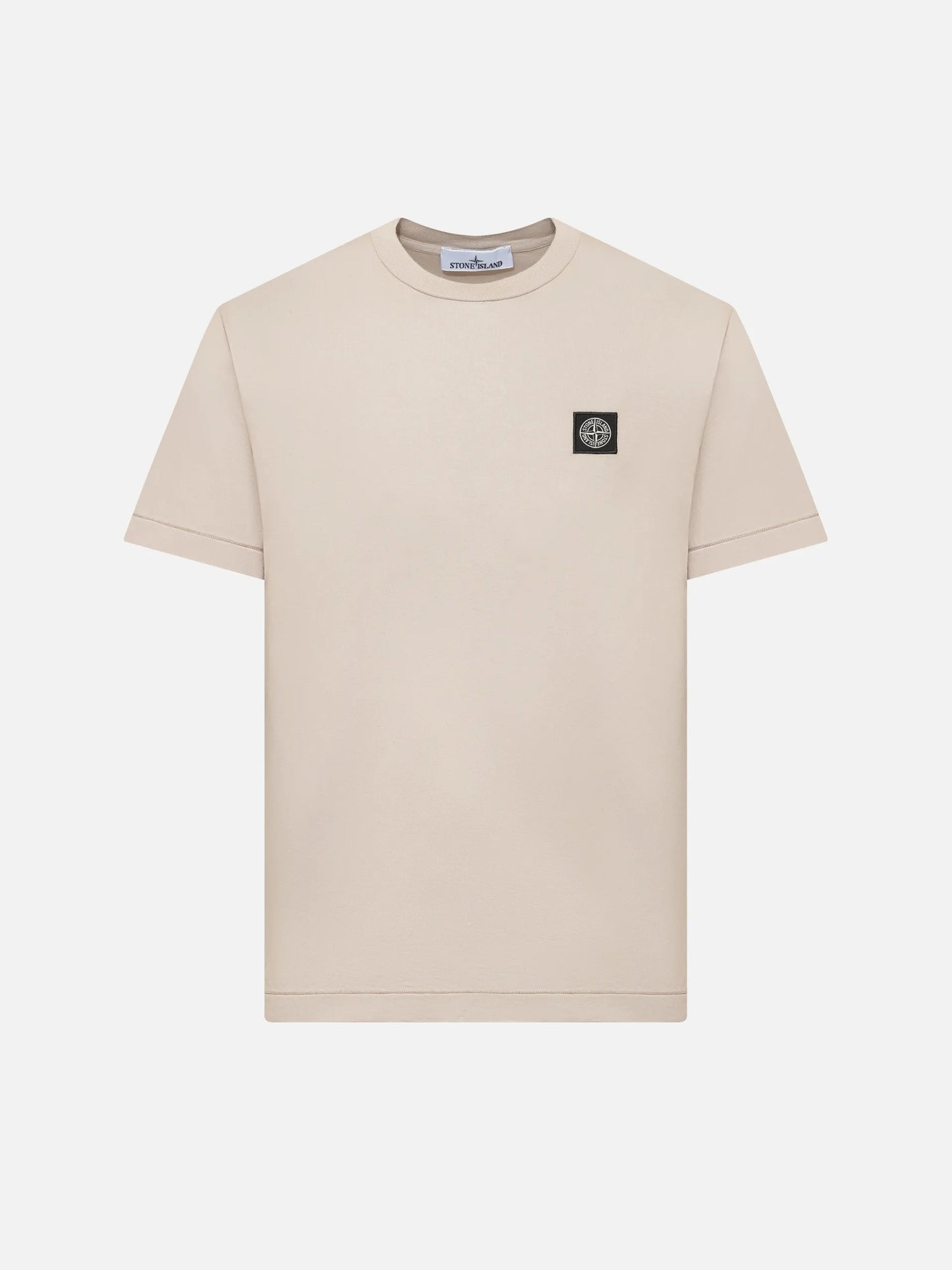 STONE ISLAND - Basic-T-Shirt mit Logo-Patch für Herren Sand-Beige - Sand Beige