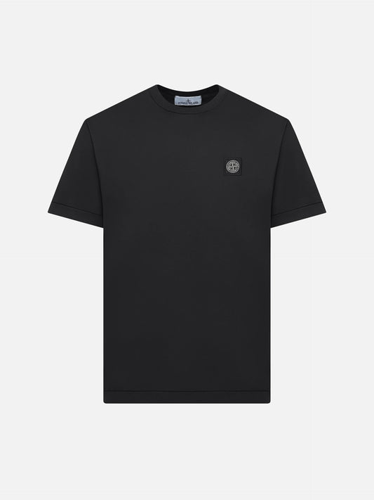 STONE ISLAND - Basic-T-Shirt mit Logo-Patch für Herren in Schwarz - Black