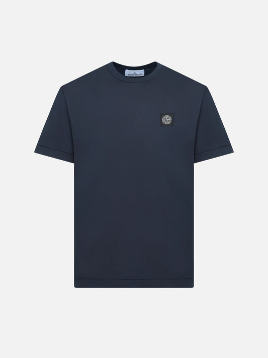 STONE ISLAND - Basic-T-Shirt mit Logo-Patch für Herren in Navyblau - Navy blue