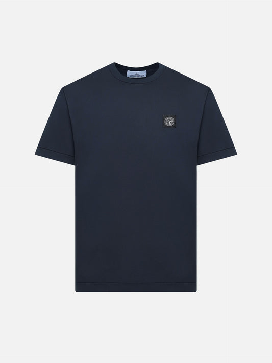 STONE ISLAND - Basic-T-Shirt mit Logo-Patch für Herren in Navyblau - Navy blue