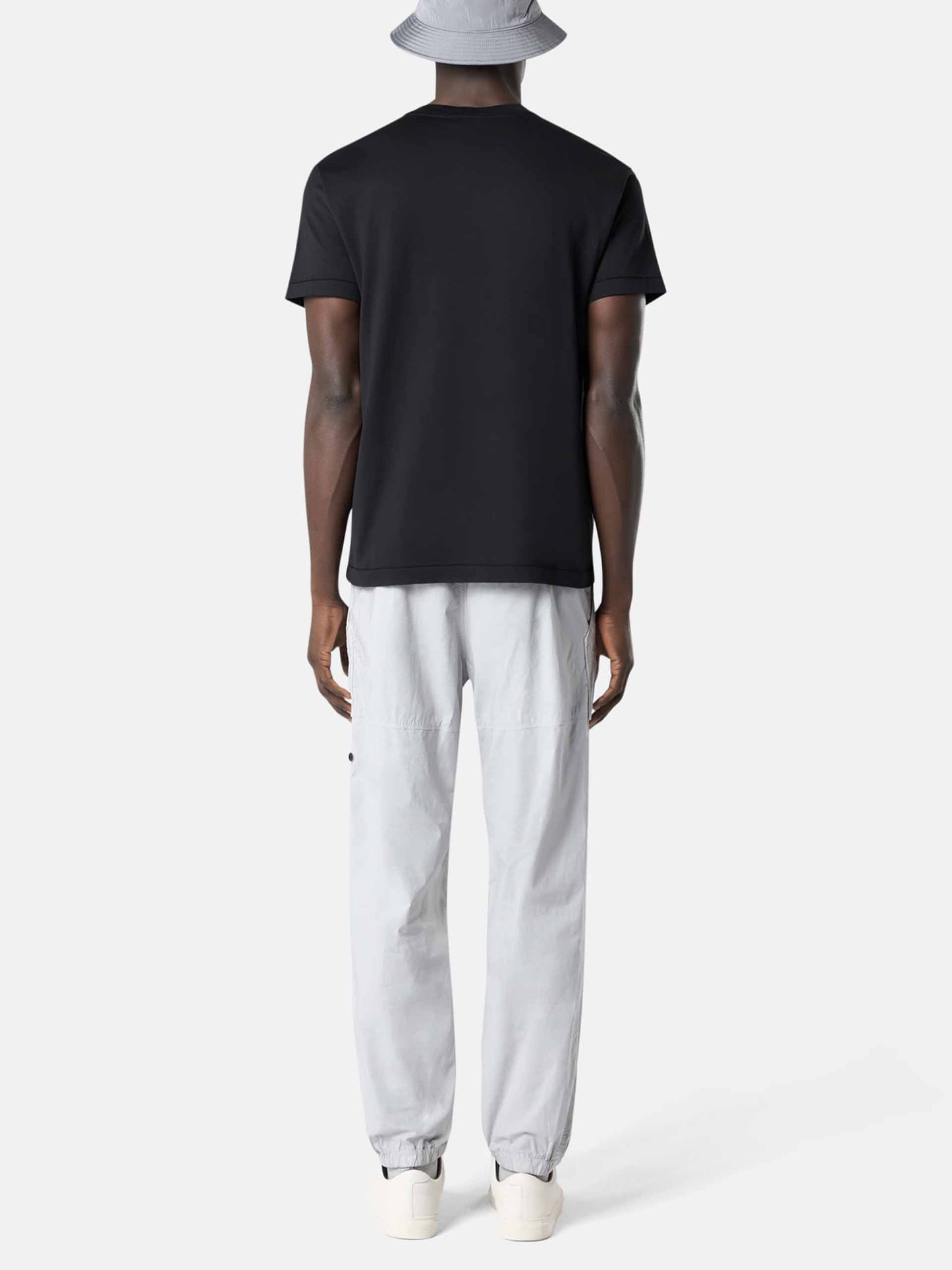 STONE ISLAND - Basic-T-Shirt mit Logo-Patch für Herren in Schwarz - Black