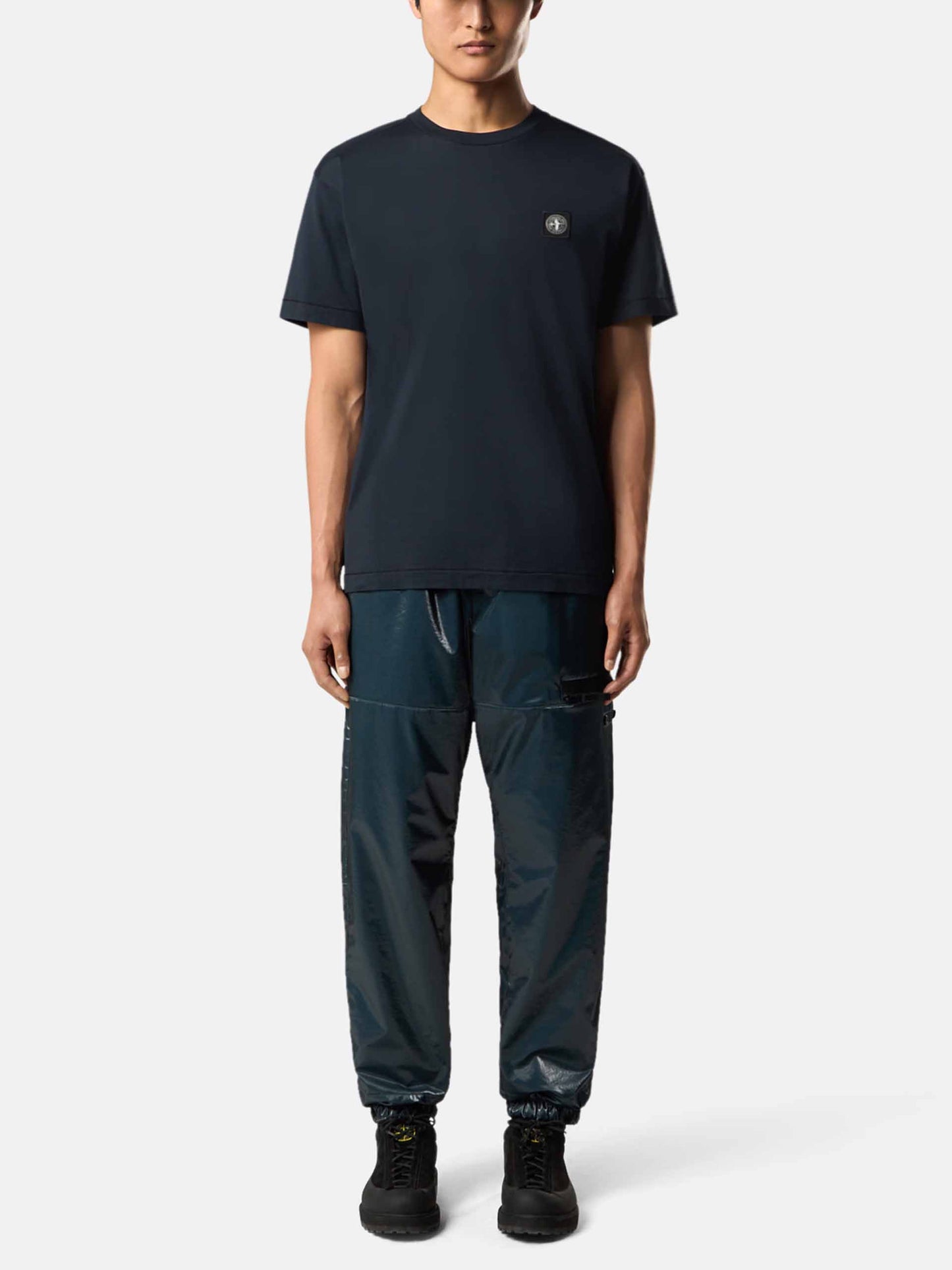 STONE ISLAND - Basic-T-Shirt mit Logo-Patch für Herren in Navyblau - Navy blue