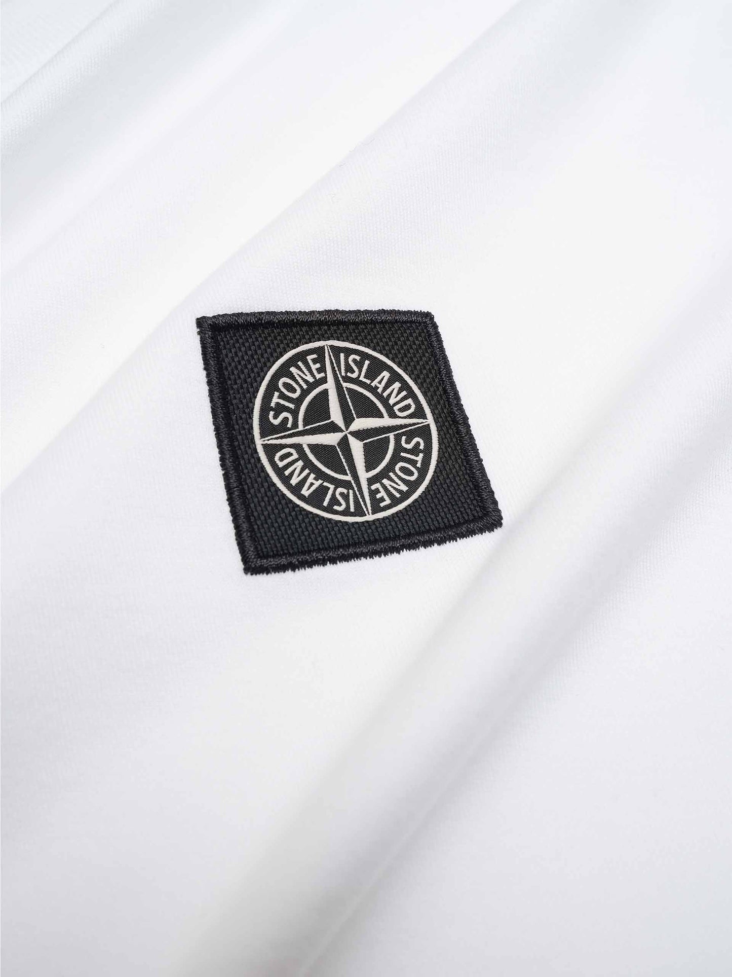 STONE ISLAND - Basic-T-Shirt mit Logo-Patch für Herren in Weiß - White