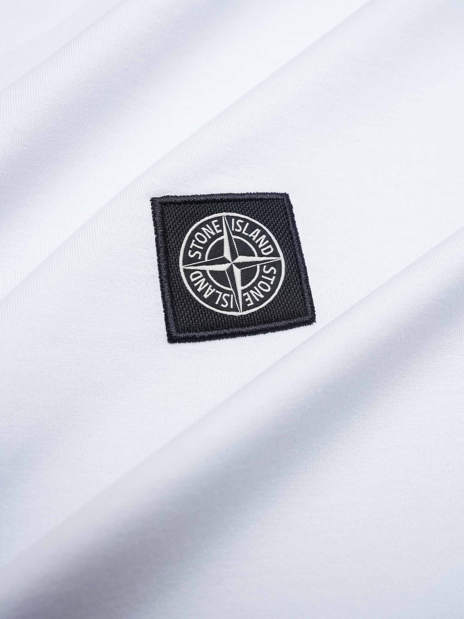 STONE ISLAND - Basic-T-Shirt mit Logo-Patch für Herren Hellblau - Light blue